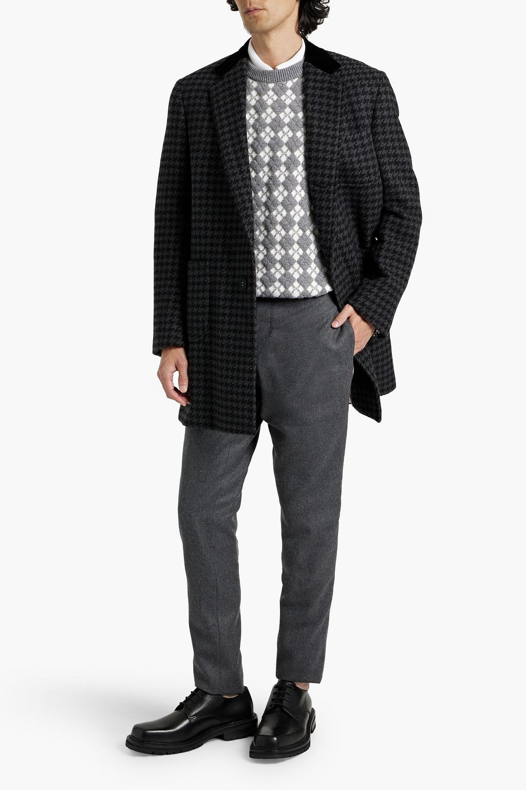 THOM BROWNE Houndstooth wool-tweed coat