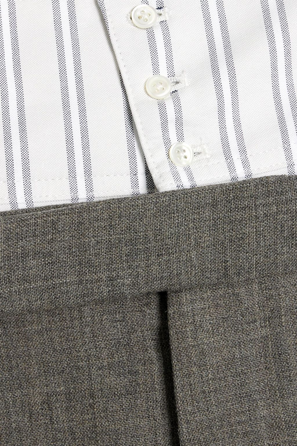THOM BROWNE Cropped cotton-paneled wool pants