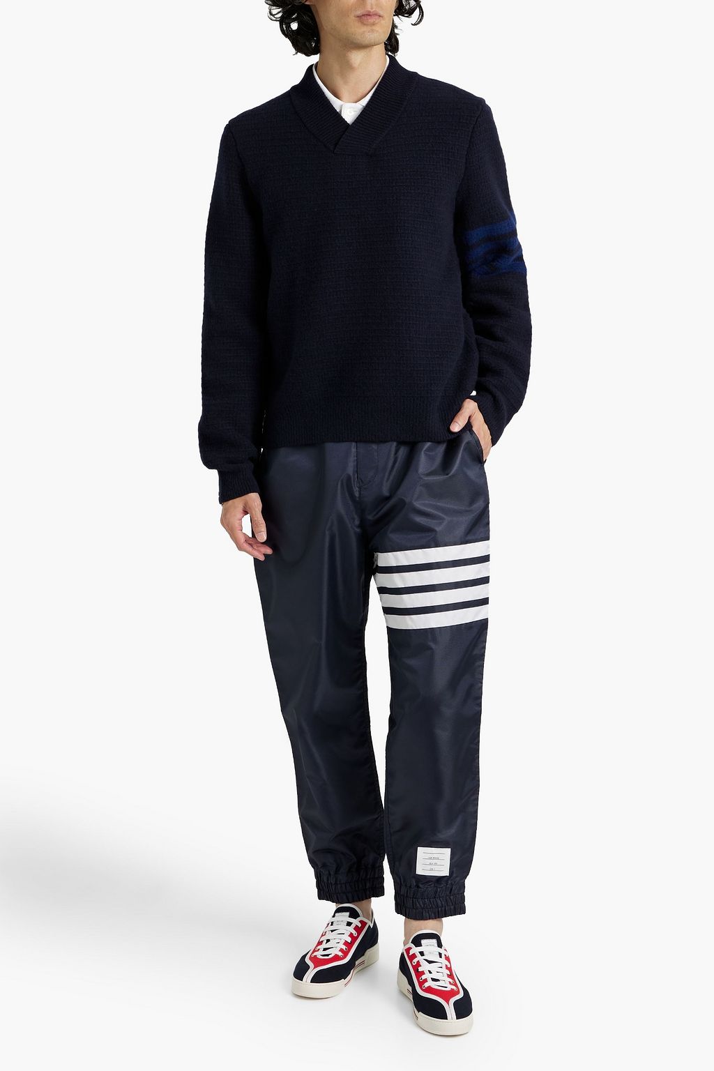THOM BROWNE Striped shell track pants