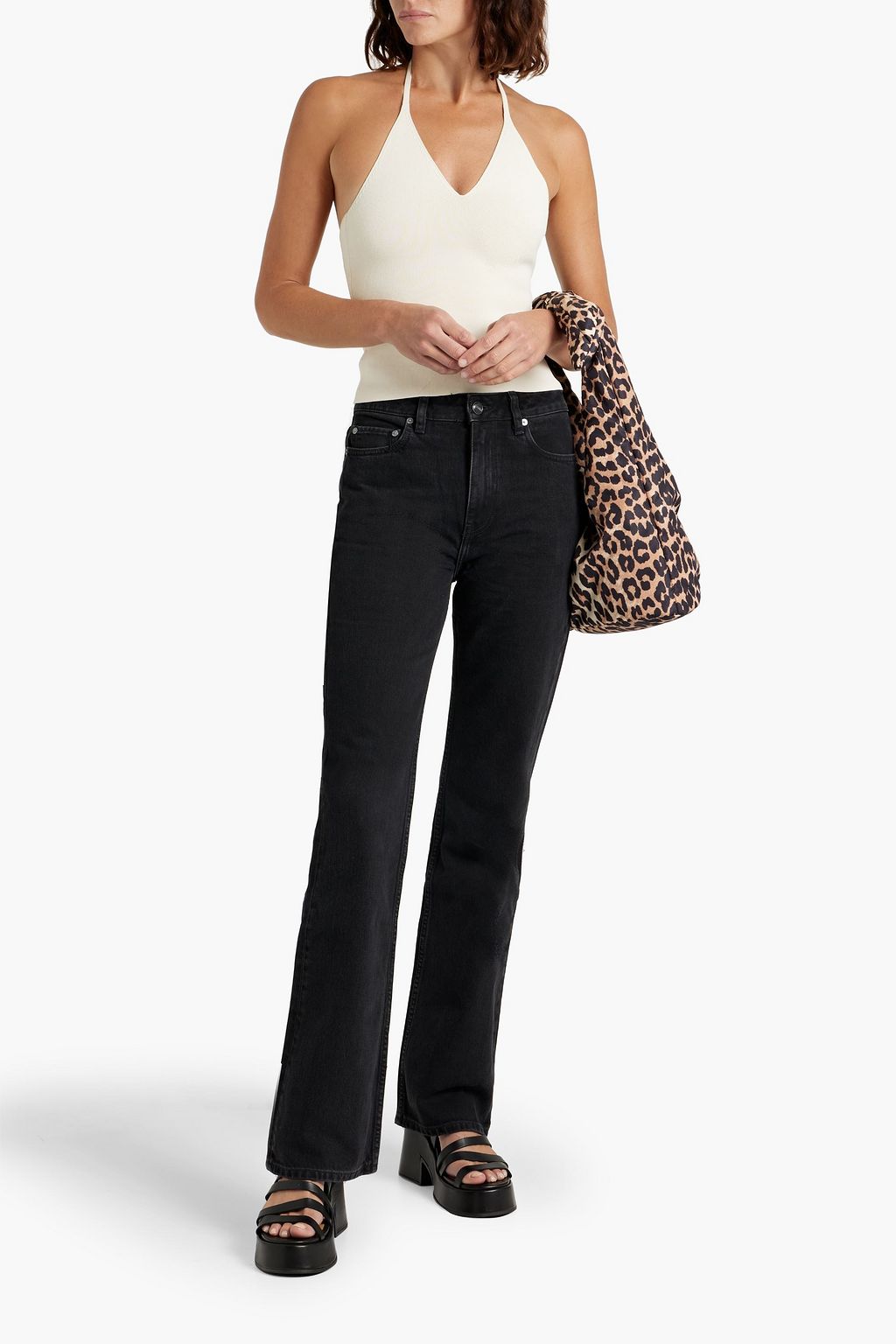 GANNI Betzy high-rise bootcut jeans
