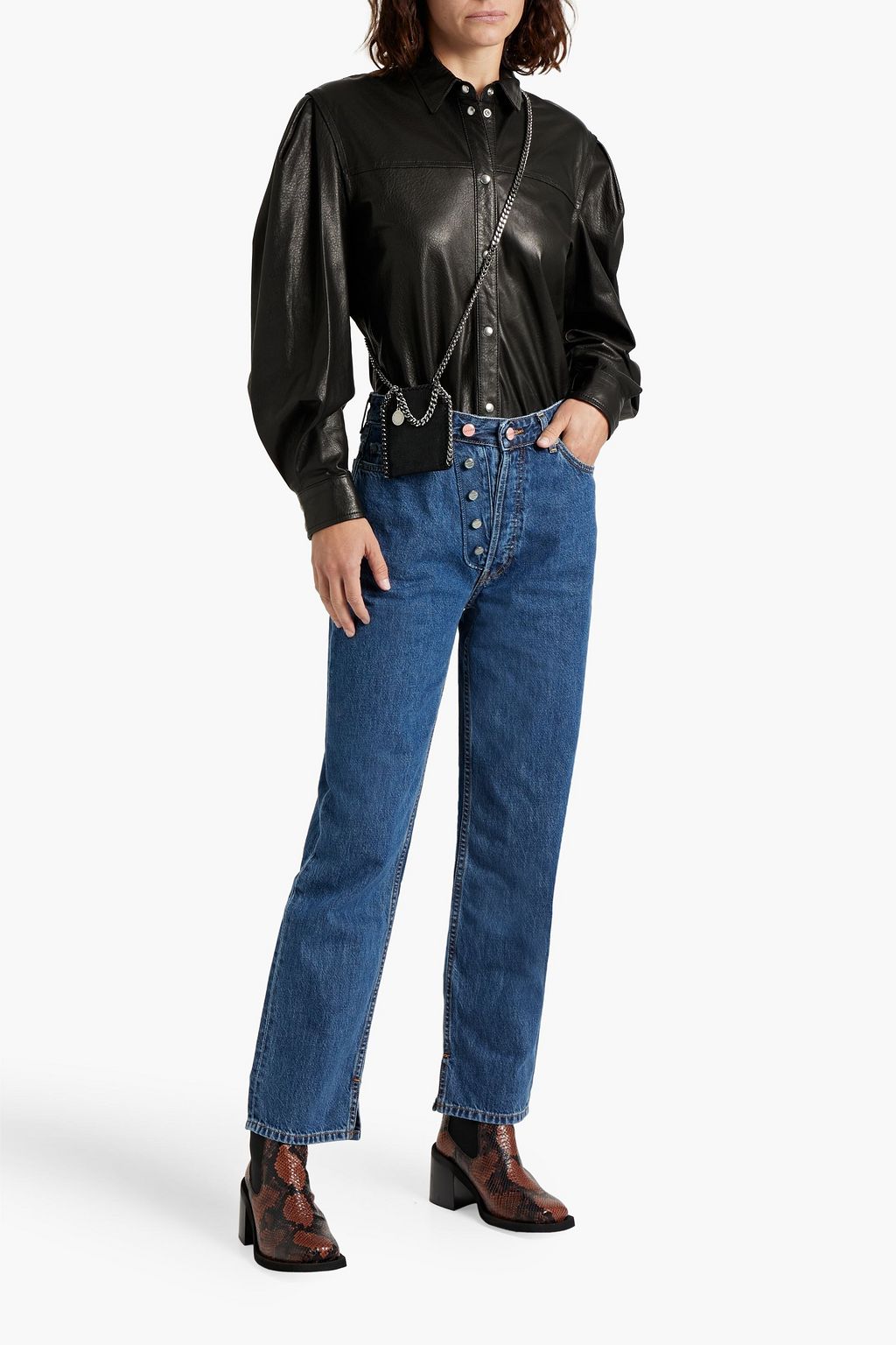 GANNI Figni high-rise straight-leg jeans