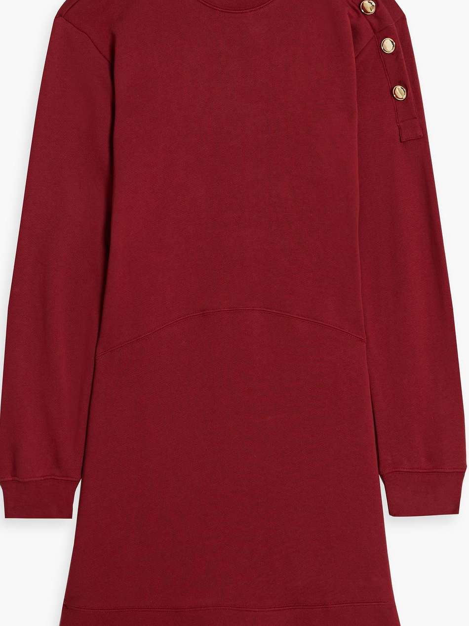 camden button-embellished french cotton-terry mini dress