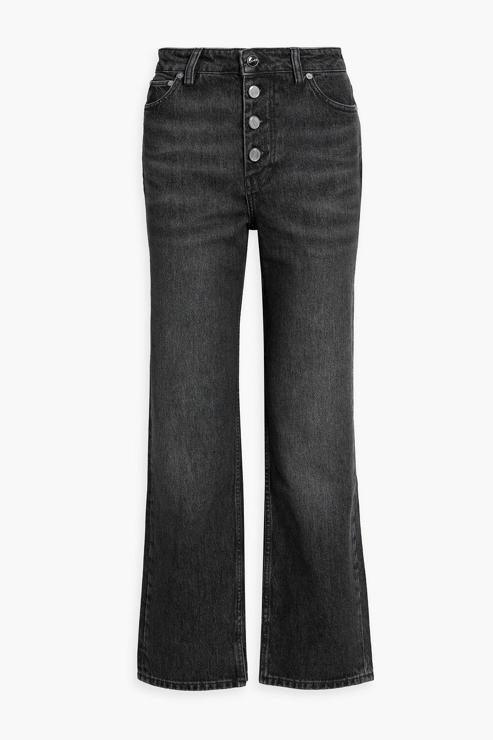 Ganni Black Lovy Straight-leg Jeans In Black