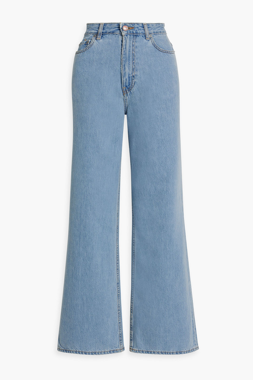Ganni Blue Mangy Jeans In Light Denim