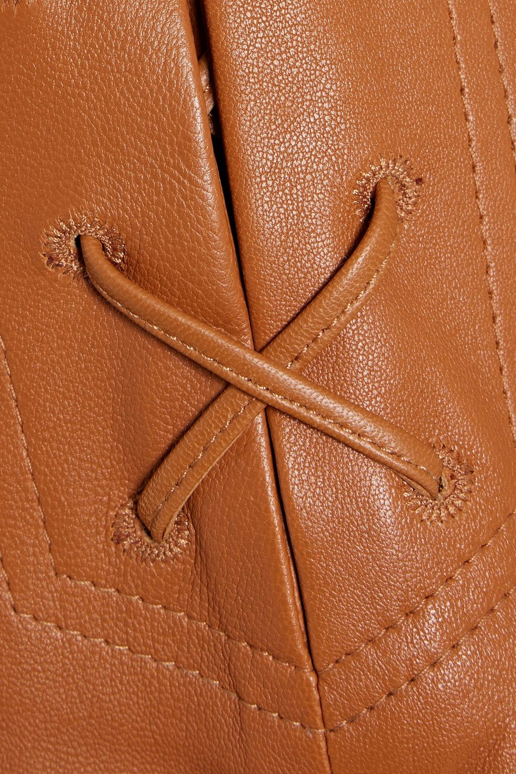 DEREK LAM 10 CROSBY 레이스업 디테일 가죽 미니 스커트