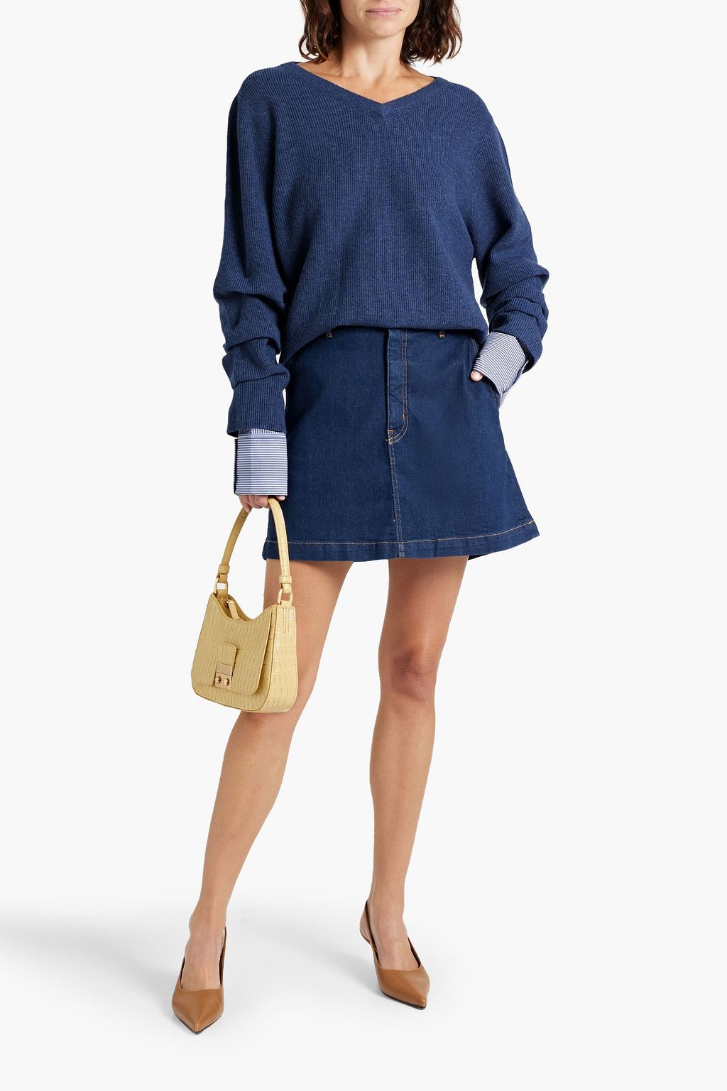 DEREK LAM 10 CROSBY Dorit denim mini skirt