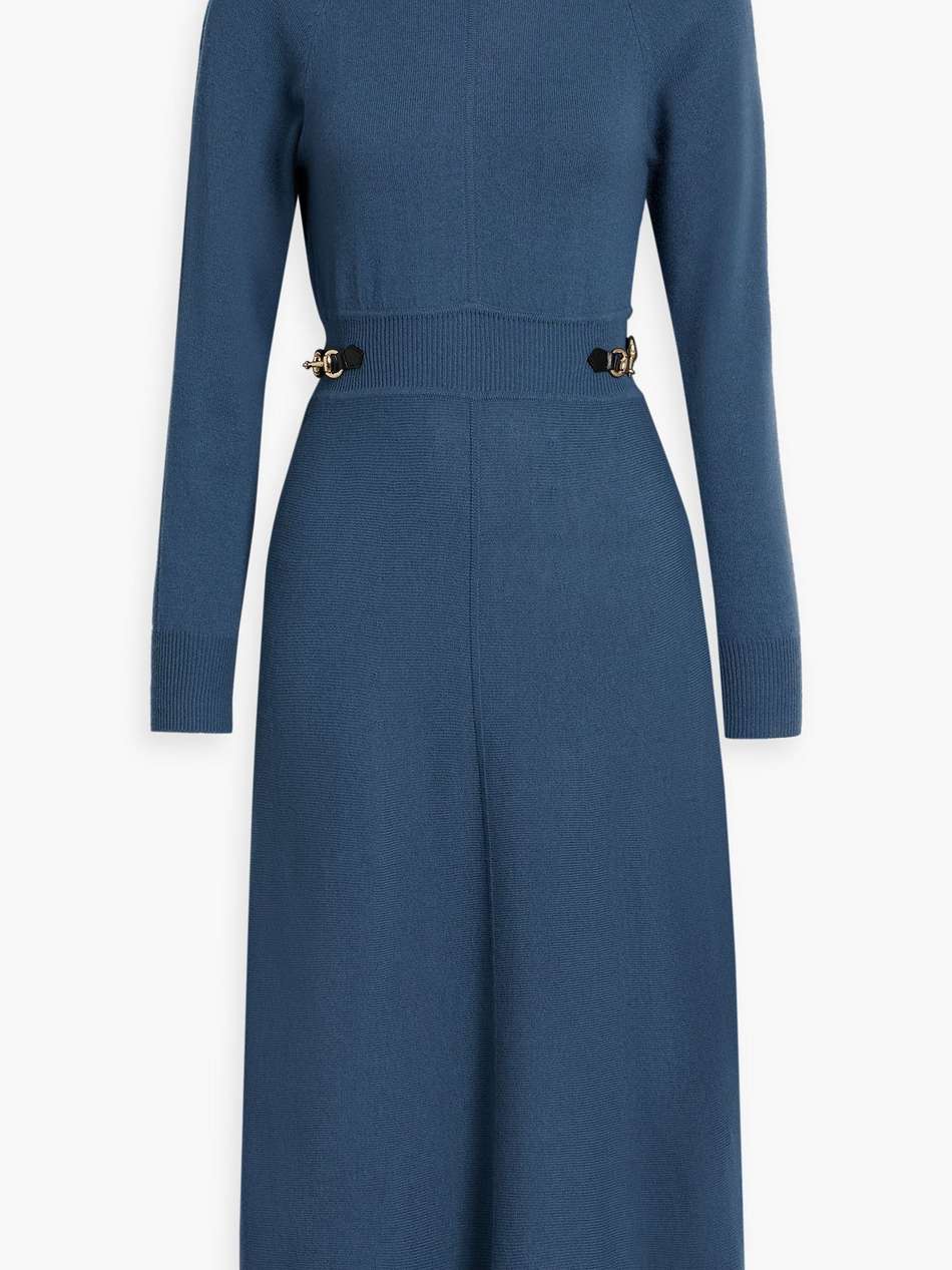 wool turtleneck midi dress