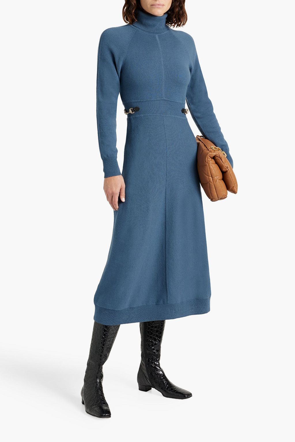 DEREK LAM 10 CROSBY Wool turtleneck midi dress
