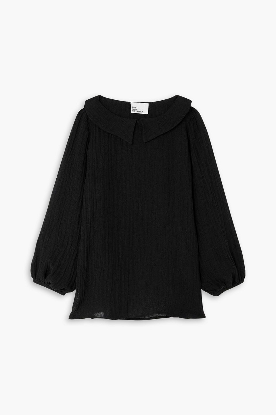 Lisa Marie Fernandez Mia Linen-blend Gauze Blouse In Black