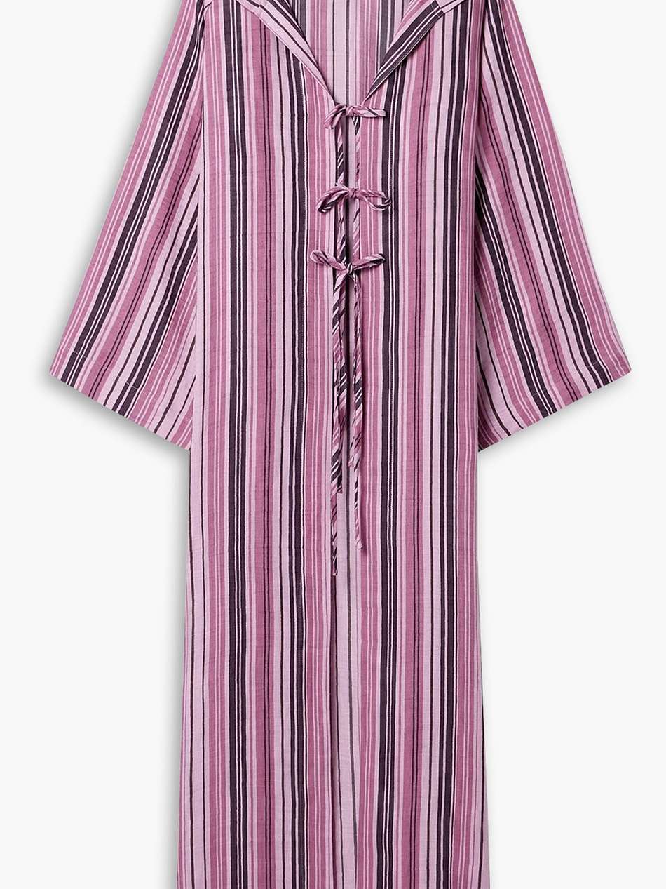 beach cape striped linen-blend maxi dress