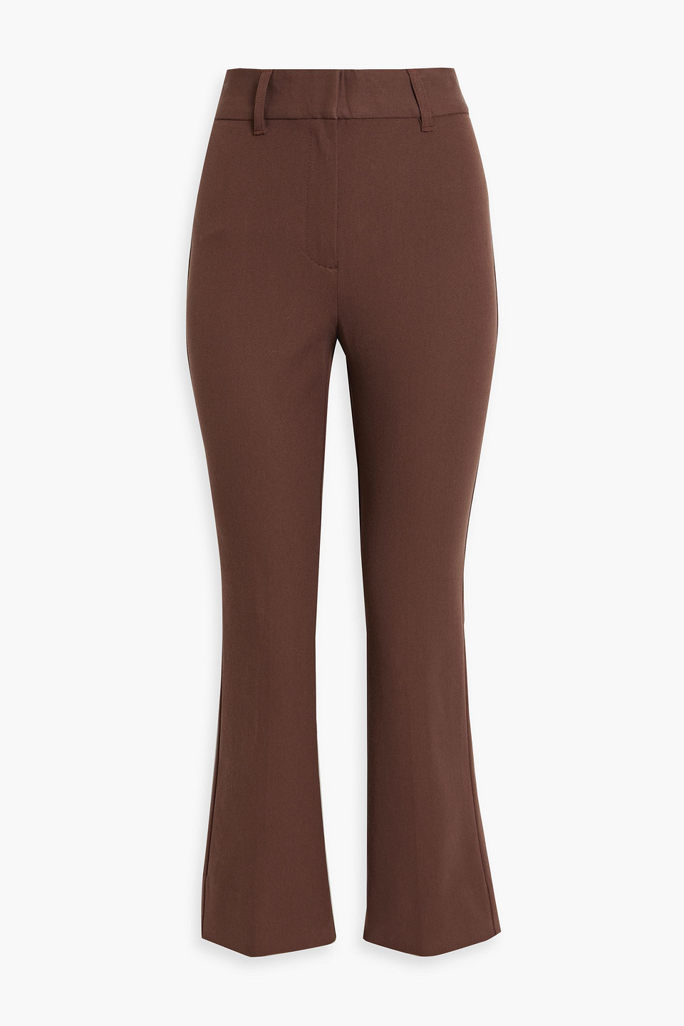 Derek Lam 10 Crosby Stretch-cotton Twill Kick-flare Pants In Chocolate