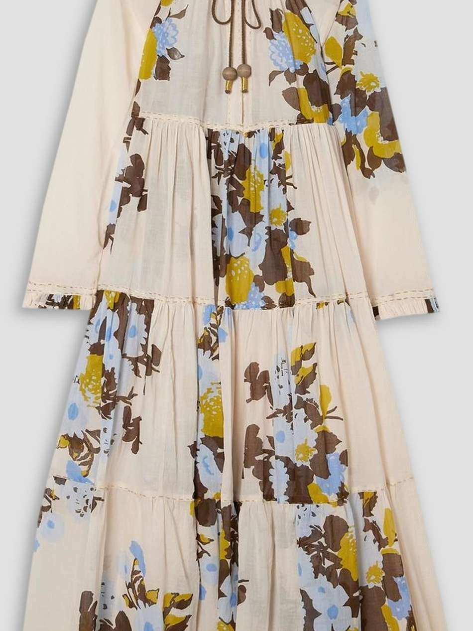 hippy floral-print cotton-voile midi dress