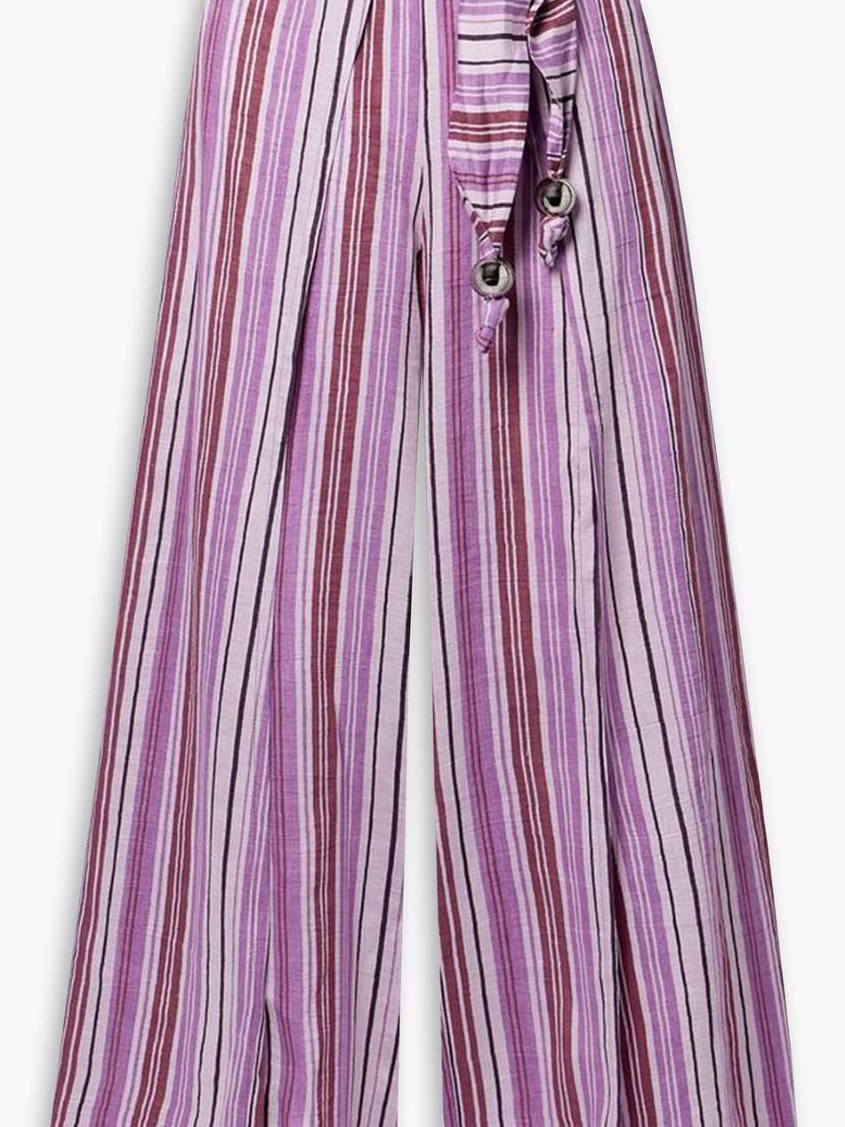 farrah striped linen-blend gauze wide-leg pants