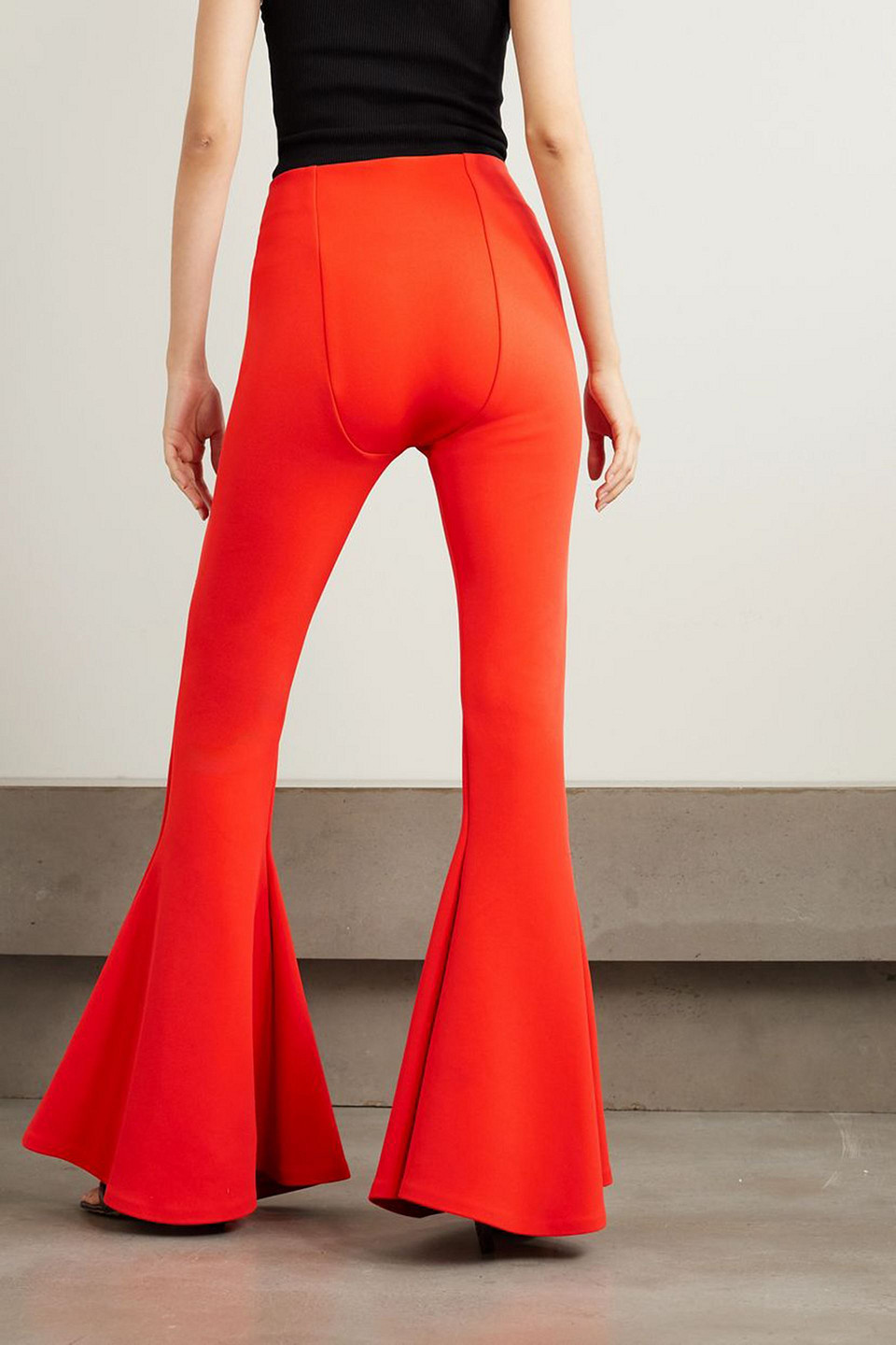 A.W.A.K.E. DRAPED STRETCH-TWILL FLARED PANTS