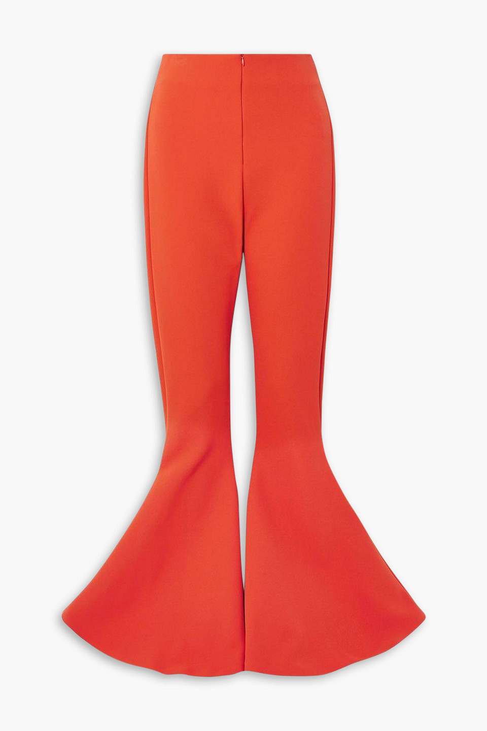 A.w.a.k.e. Draped Stretch-twill Flared Pants In Tomato Red