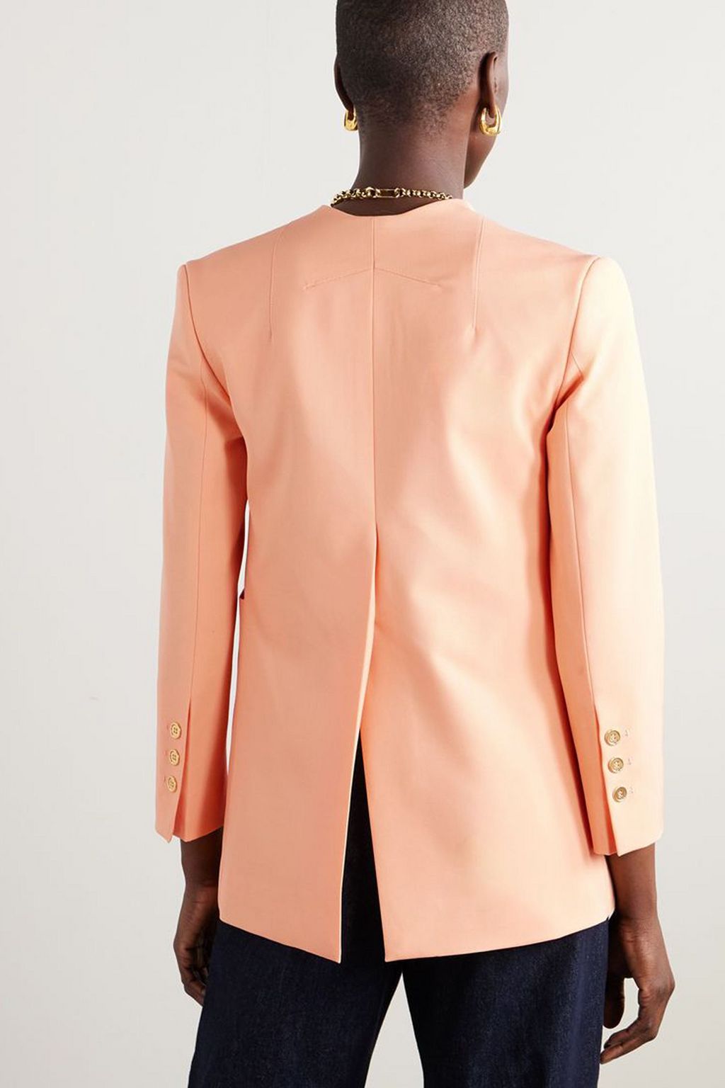PATOU Double-breasted wool-blend twill blazer