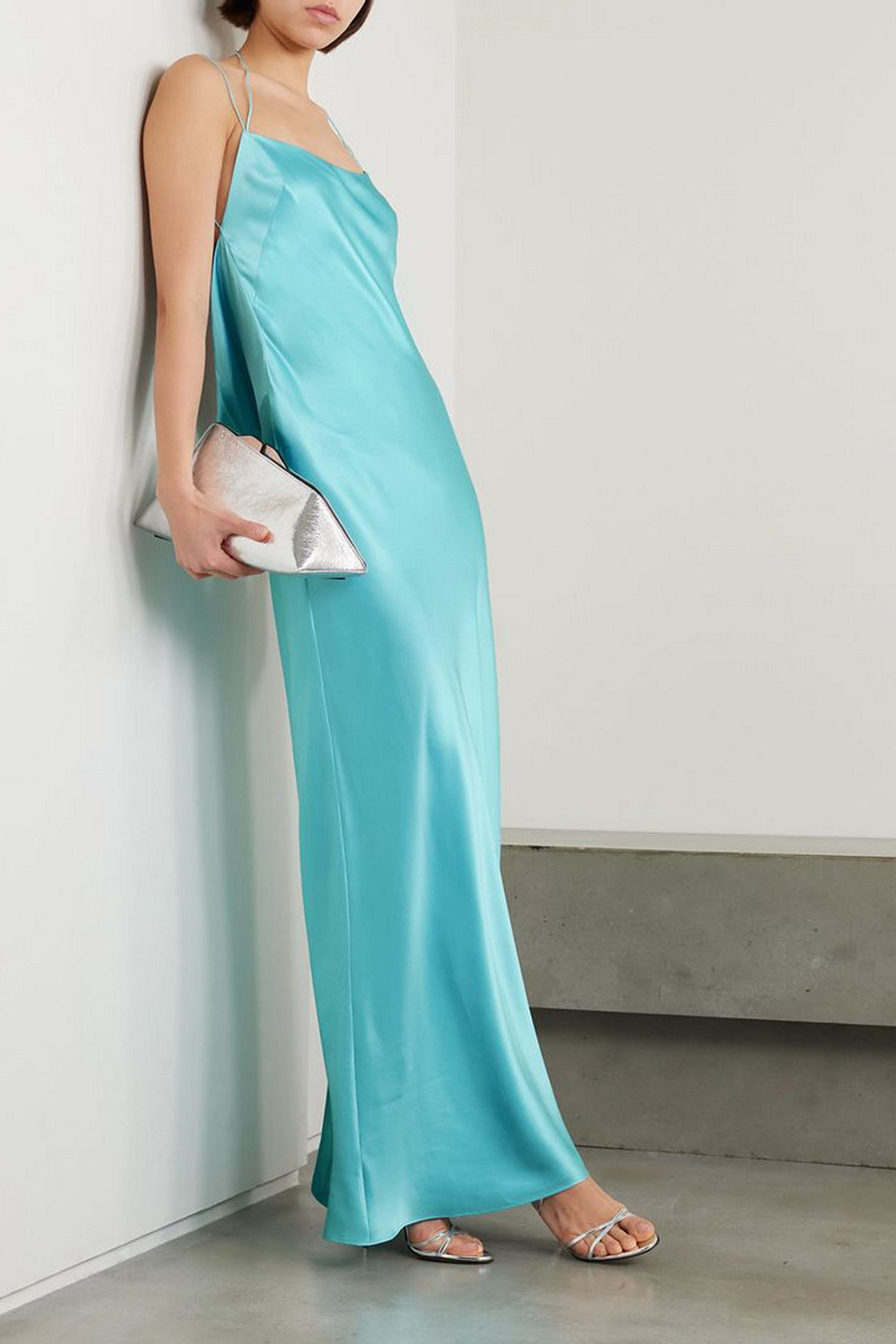 MICHAEL LO SORDO FLOSS OPEN-BACK SILK-SATIN MAXI DRESS