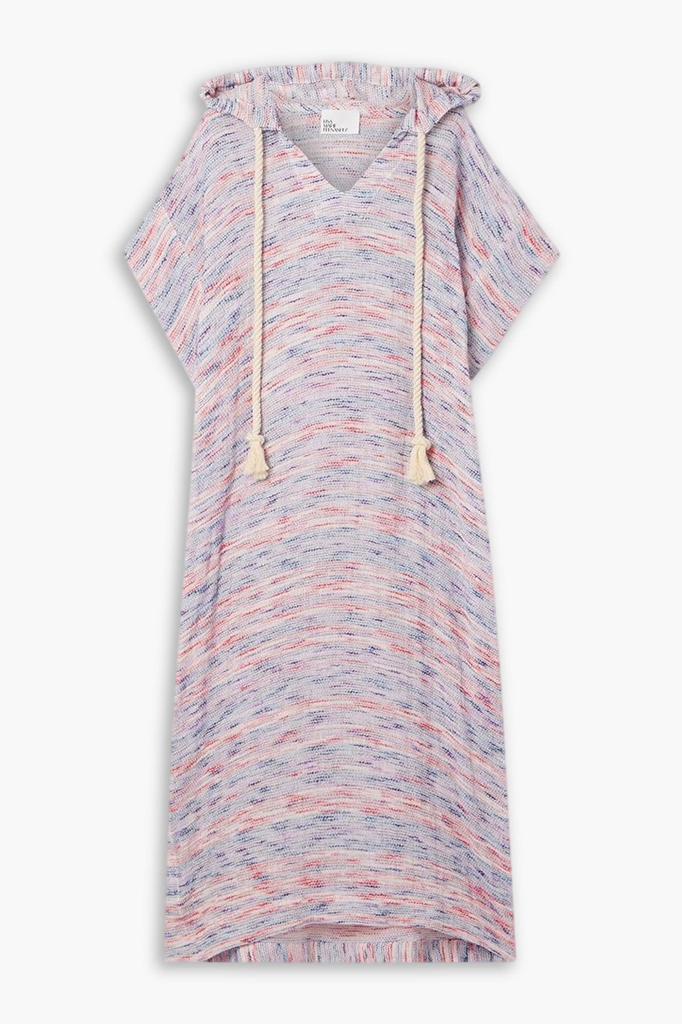 Lisa Marie Fernandez Hooded Striped Linen-blend Gauze Kaftan In Multicolor