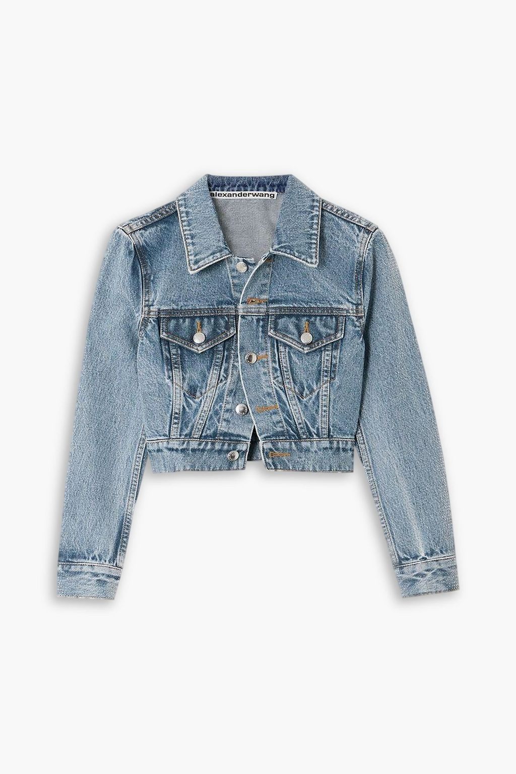 Crystal denim jacket deals