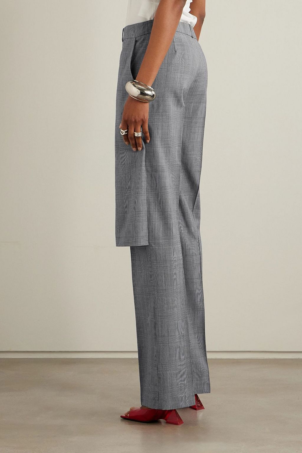 COPERNI Layered Prince of Wales checked wool straight-leg pants