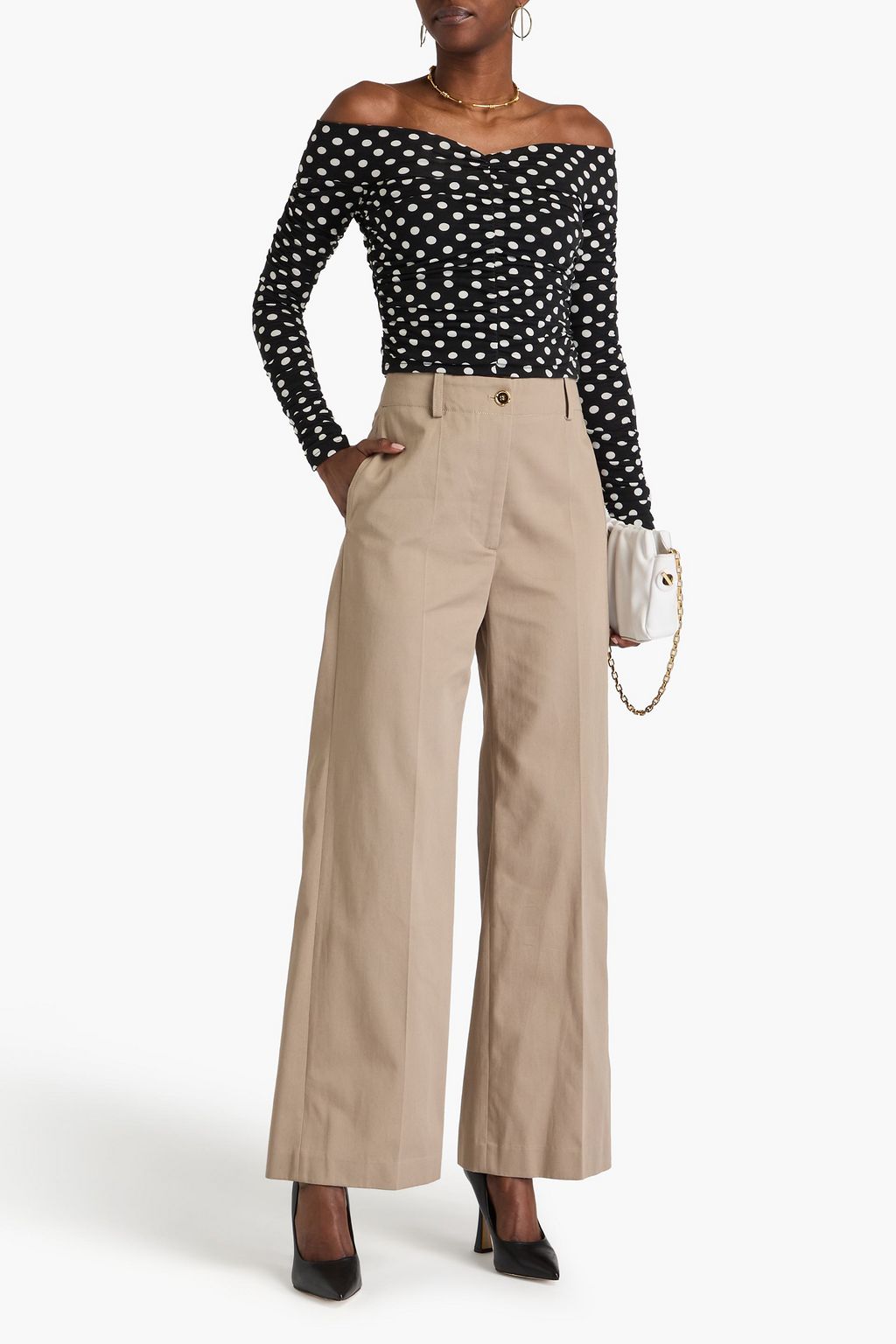 PATOU Cotton-twill wide-leg pants