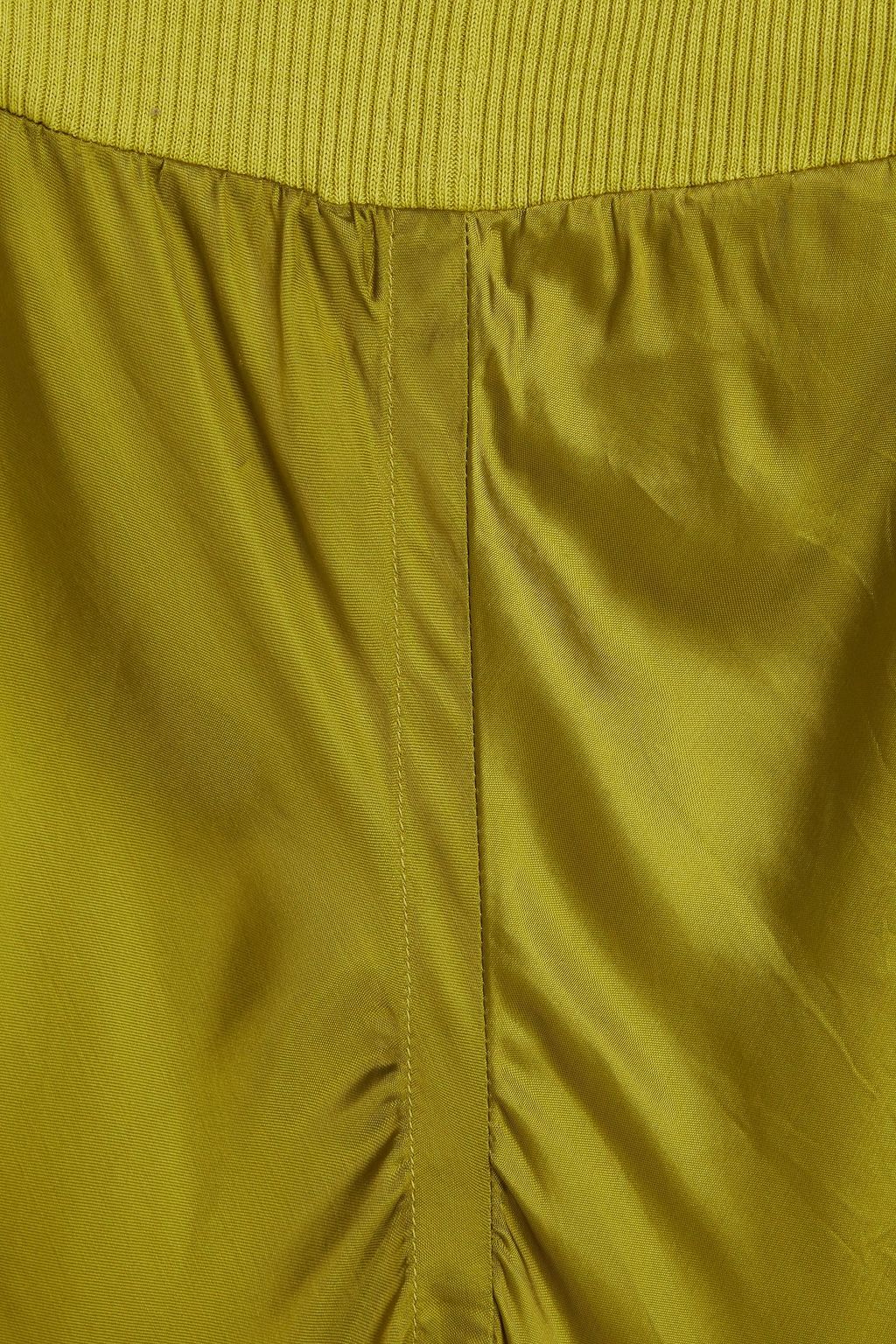 RICK OWENS Knit-paneled cupro-satin flared pants