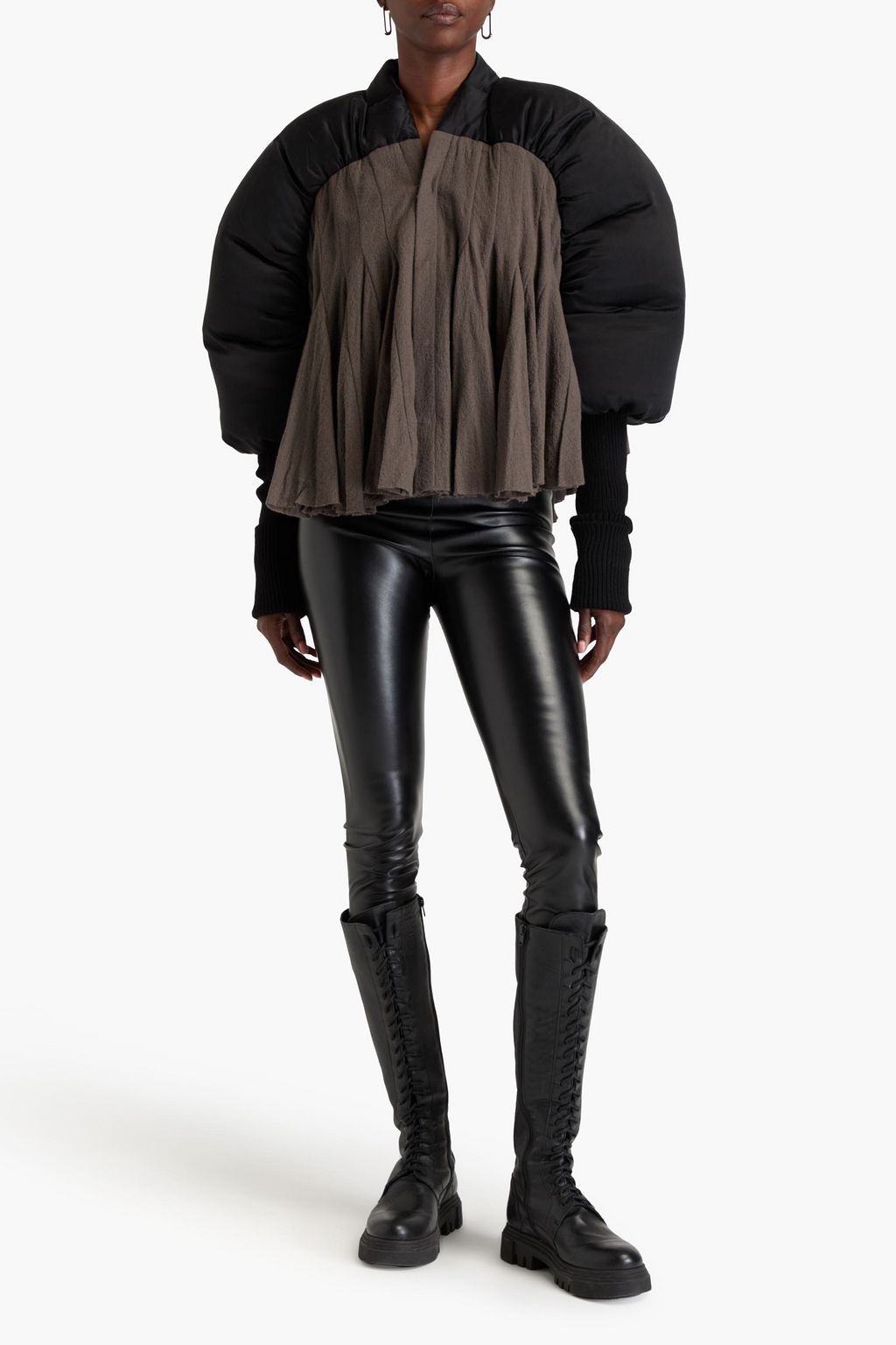 RICK OWENS جاكيت مبطّن من الصوف وقماش عازل