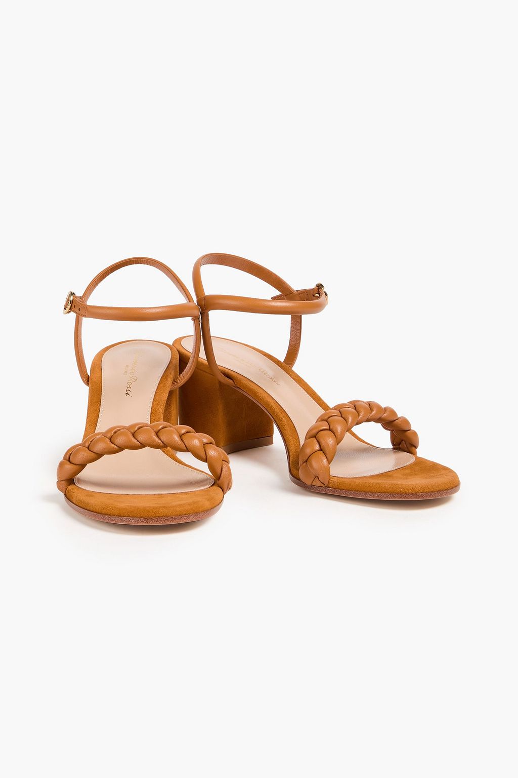 GIANVITO ROSSI 크루즈 60 브레이디드 가죽 샌들