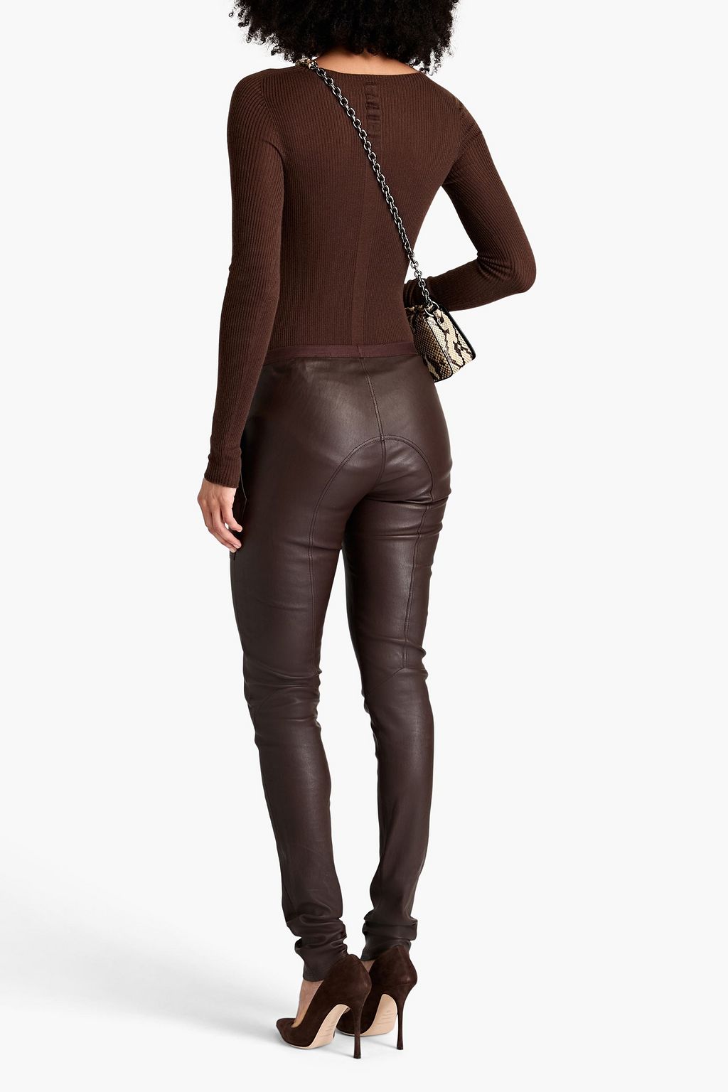 RICK OWENS Leather-blend leggings
