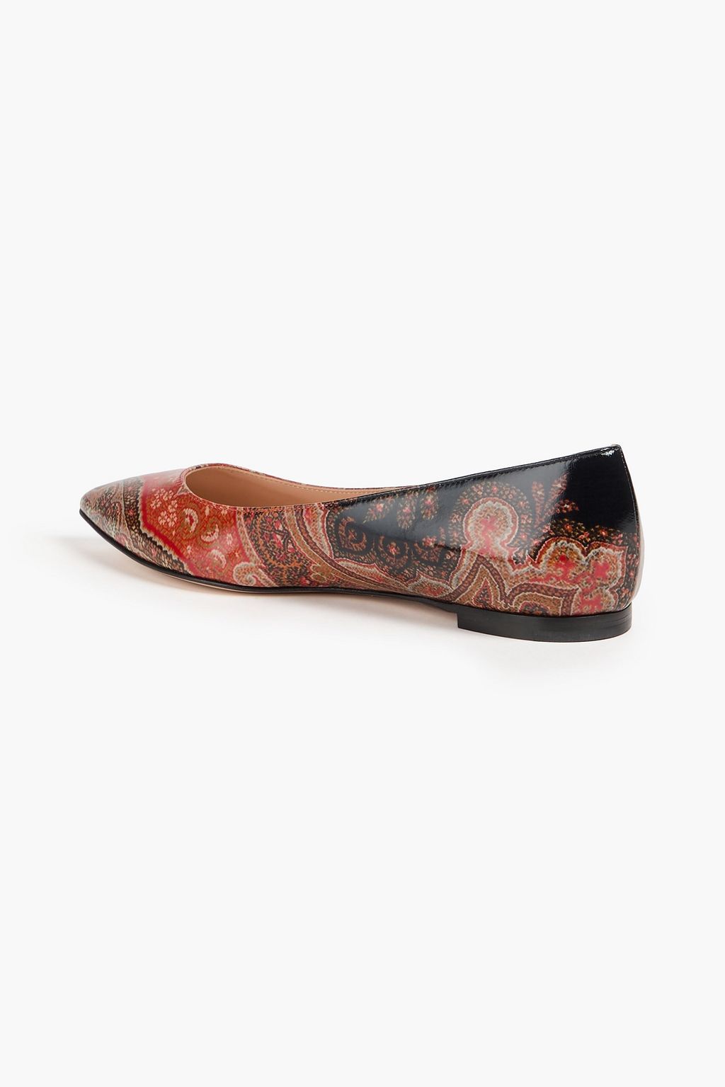 GIANVITO ROSSI FOR ETRO حذاء مسطّح Gianvito بمقدمة مدببة من الجلد الصناعي مزين بطبعات وبكعب مقاس 85
