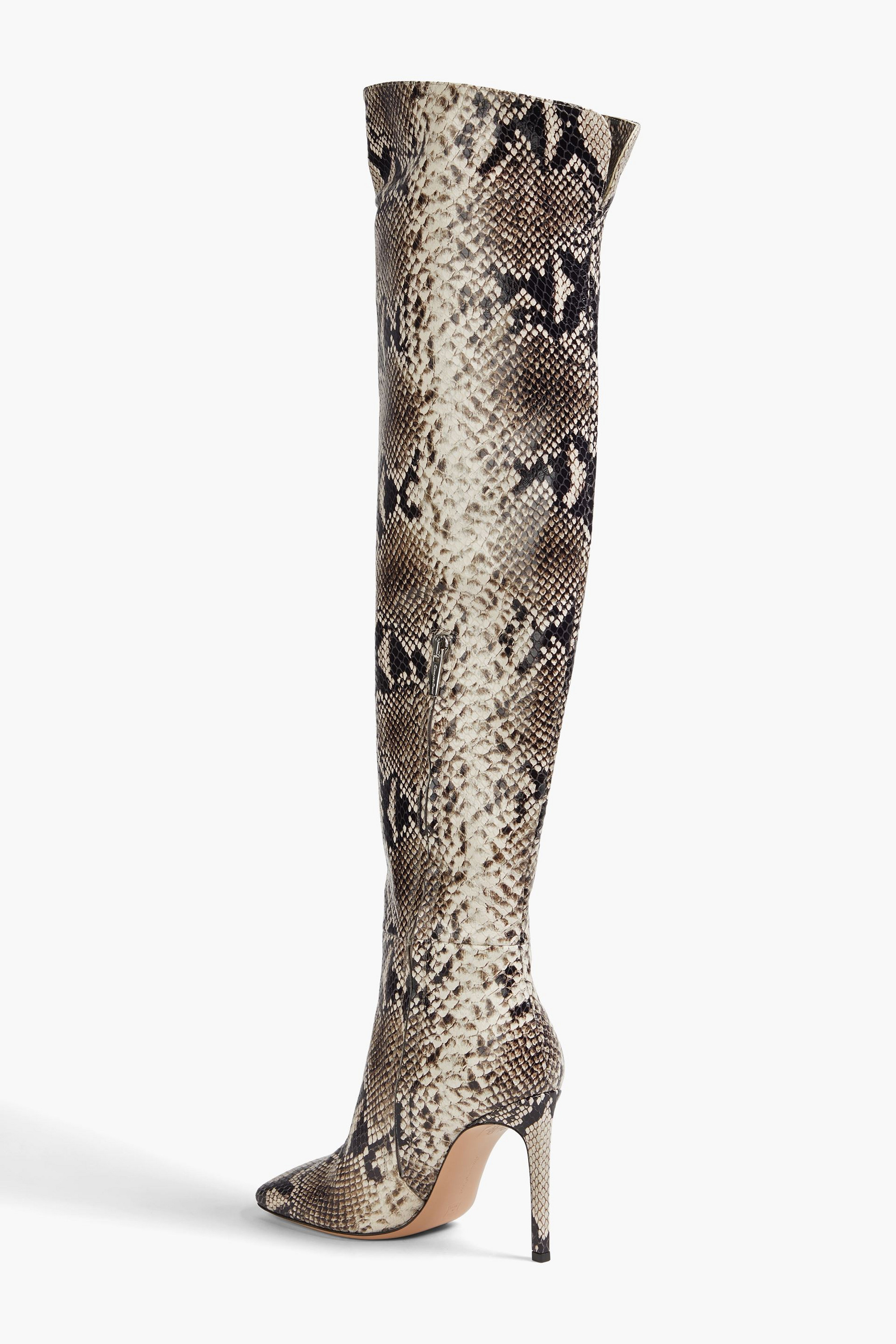 GIANVITO ROSSI Christina snake-effect leather over-the-knee boots
