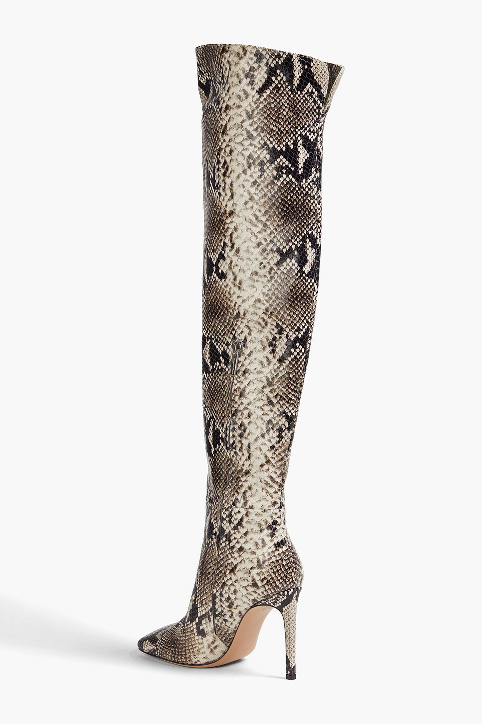 Gianvito Rossi Christina Snake-effect Leather Boots In Animal Print