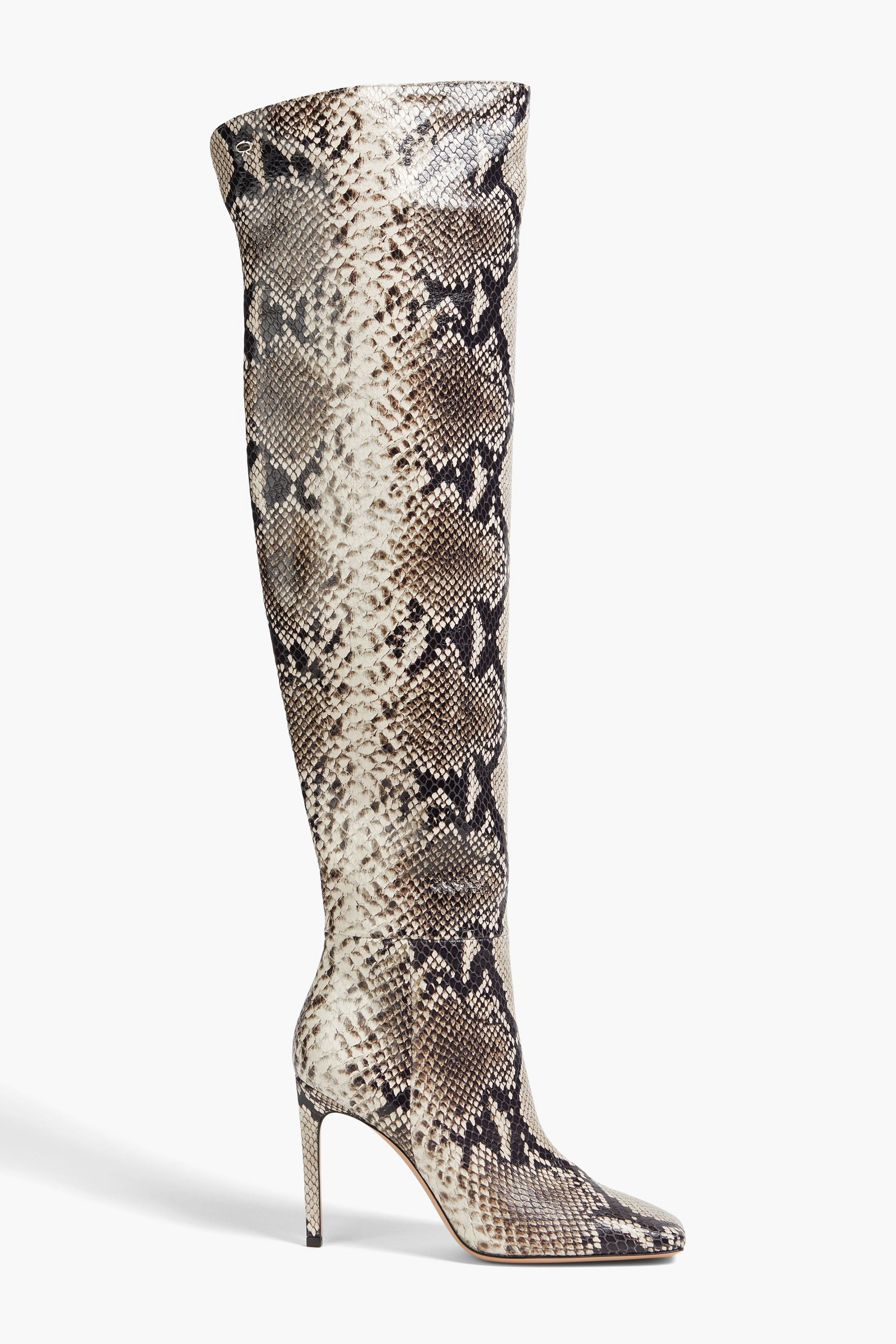 GIANVITO ROSSI Christina snake-effect leather over-the-knee boots