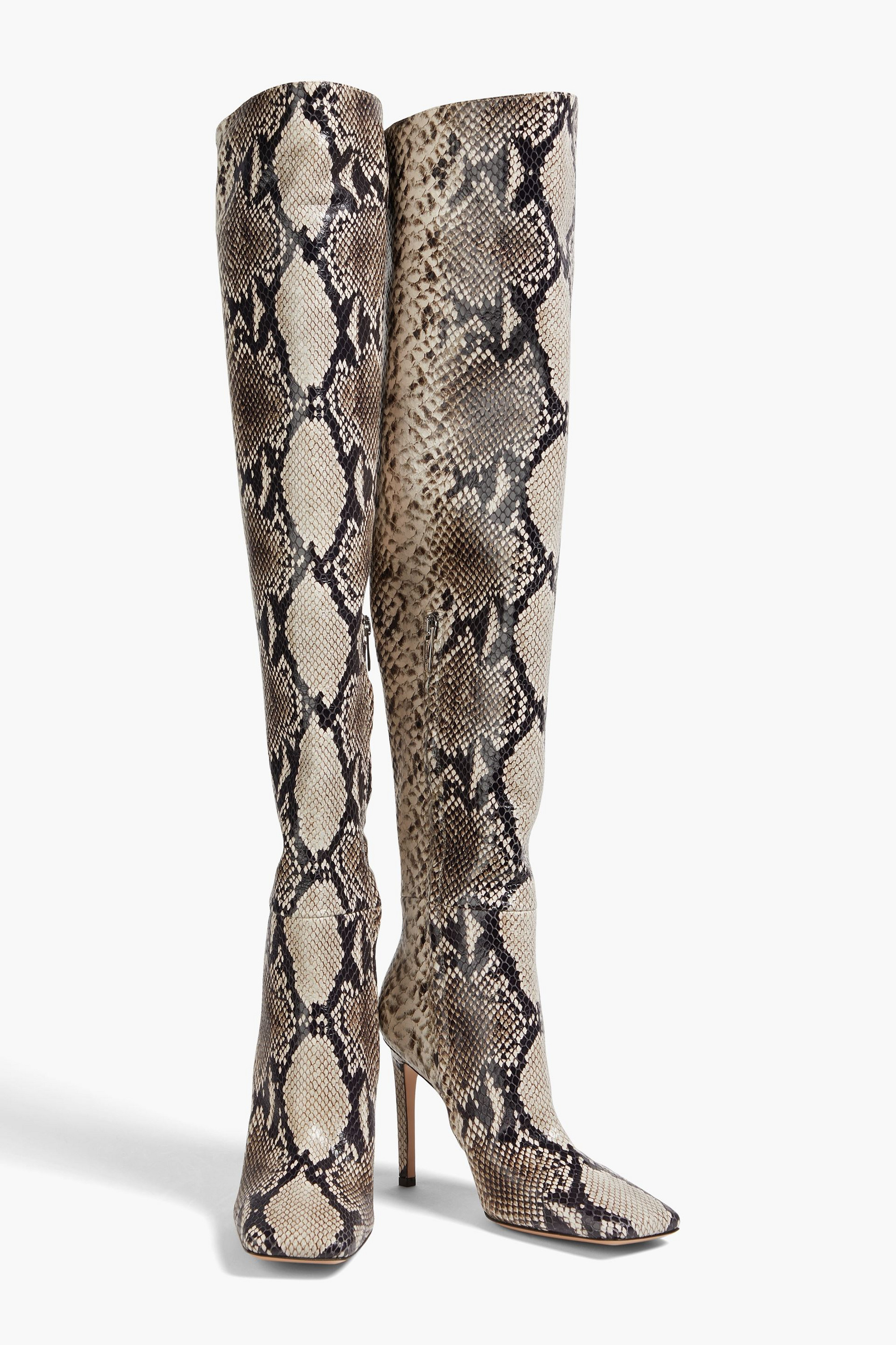 GIANVITO ROSSI Christina snake-effect leather over-the-knee boots