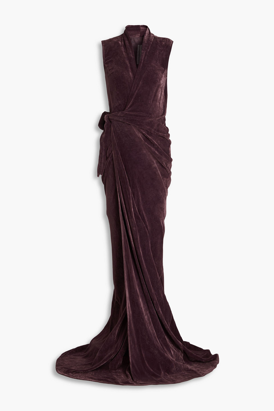 rick owens - draped velvet gown - purple - it 42