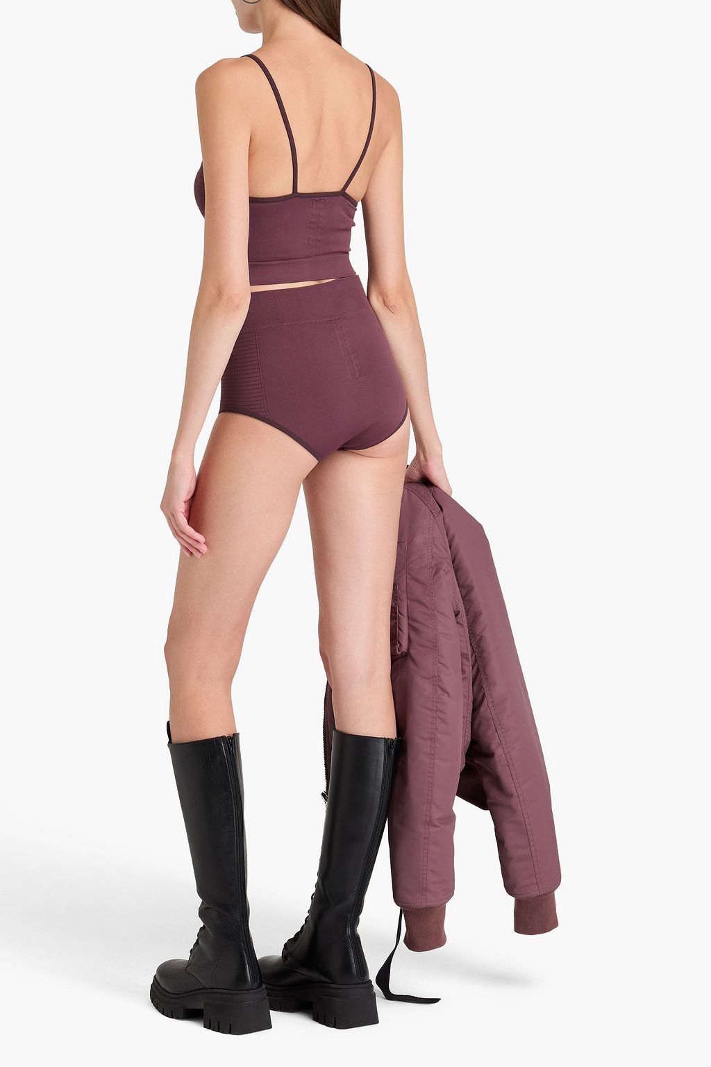 RICK OWENS شورت مصنوع من البيكيه المطاطي