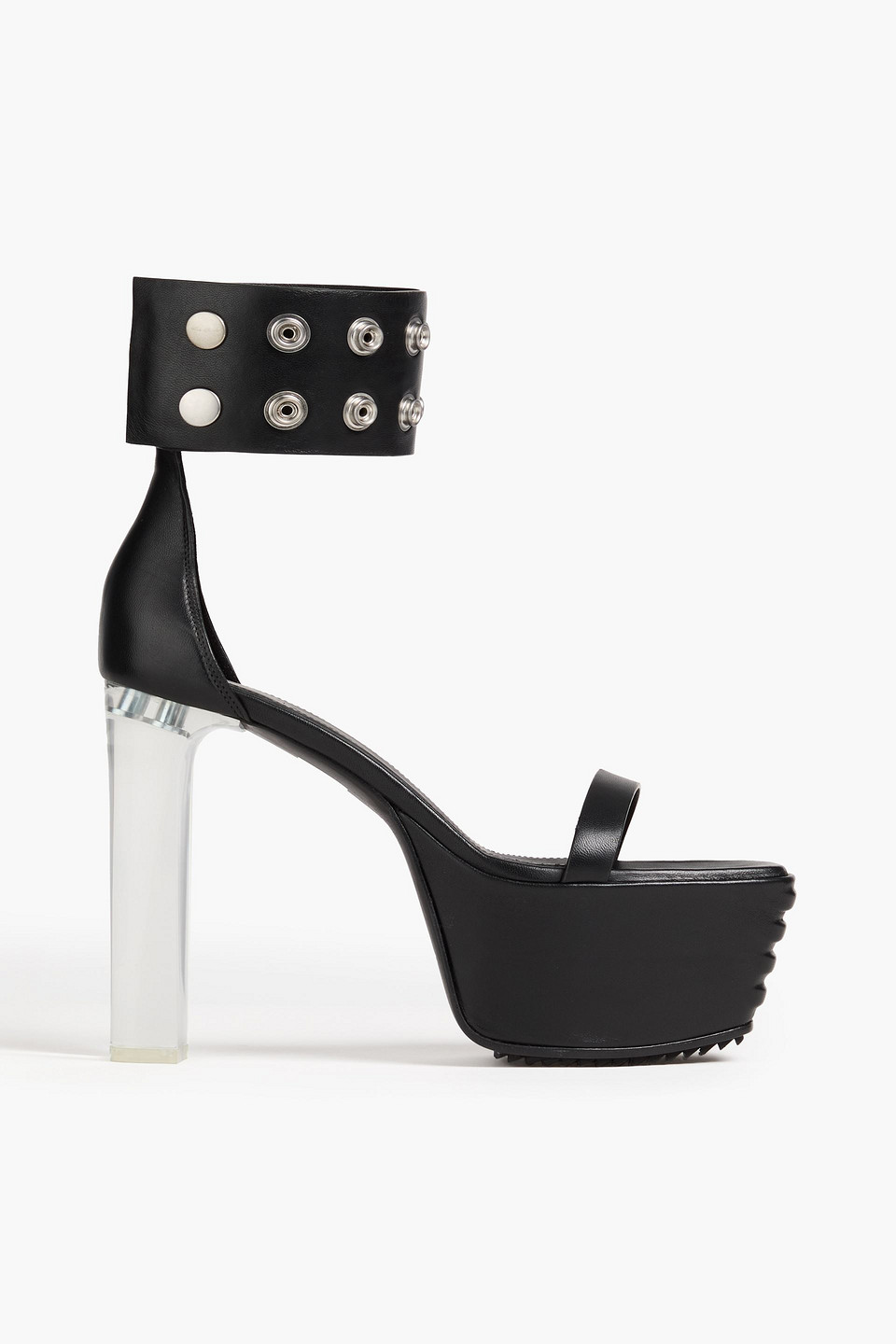 Rick Owens Textured-leather Platform Sandals In White