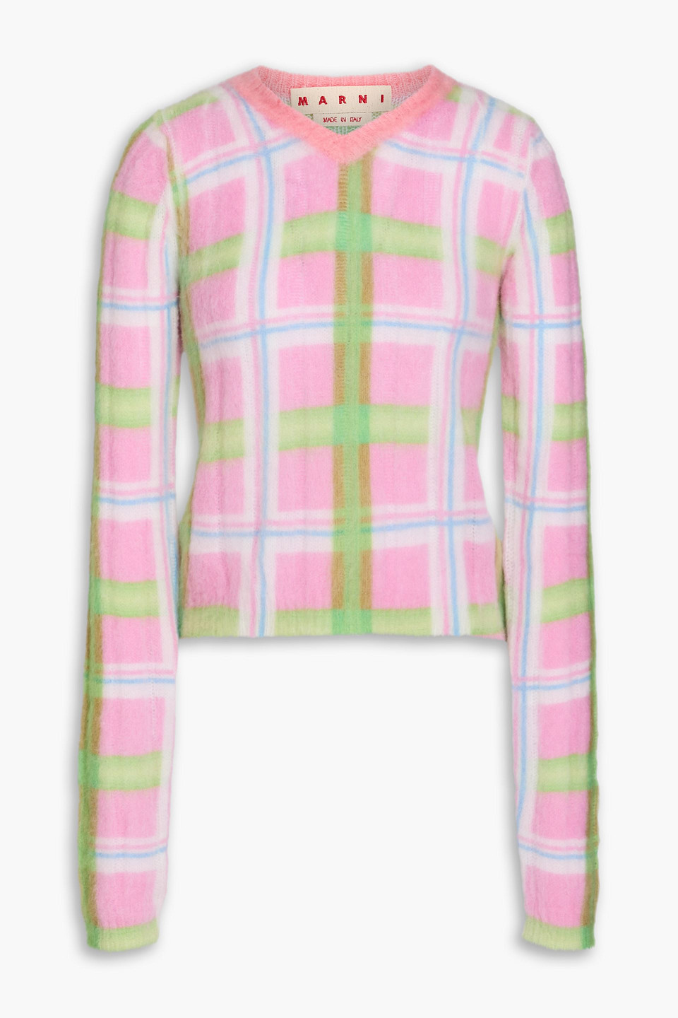 Checked knitted sweater
