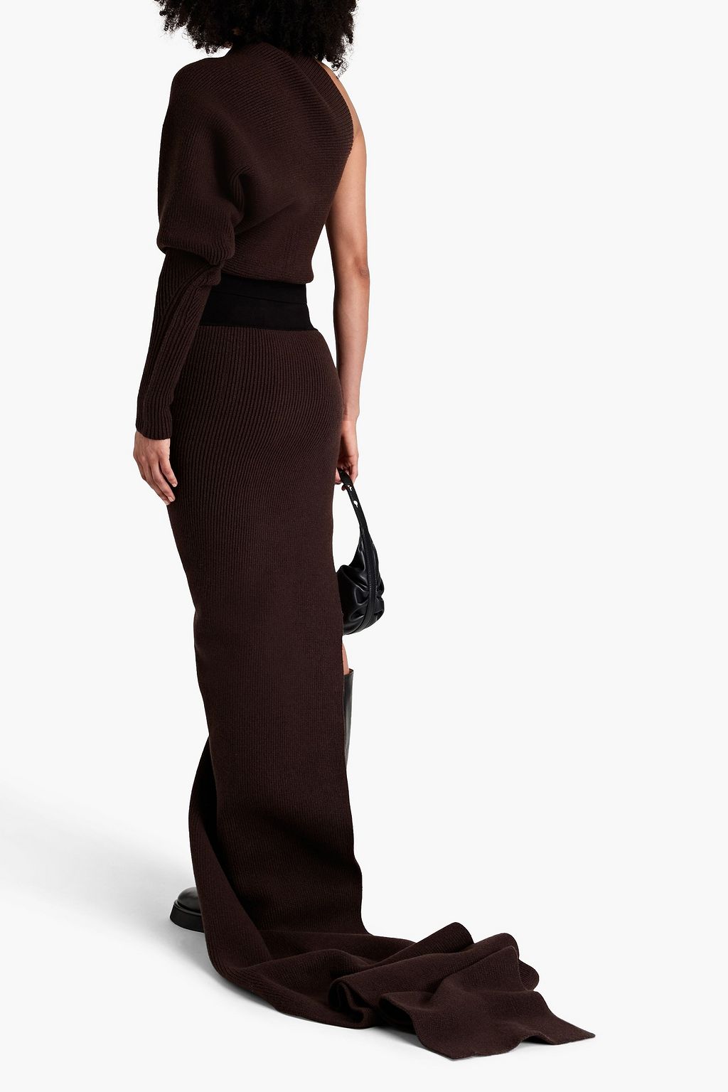 RICK OWENS One-shoulder ribbed cashmere-blend sweater
