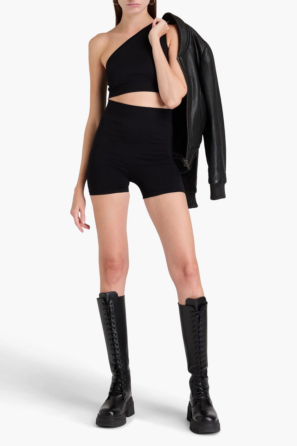 RICK OWENS شورت مصنوع من البيكيه المطاطي