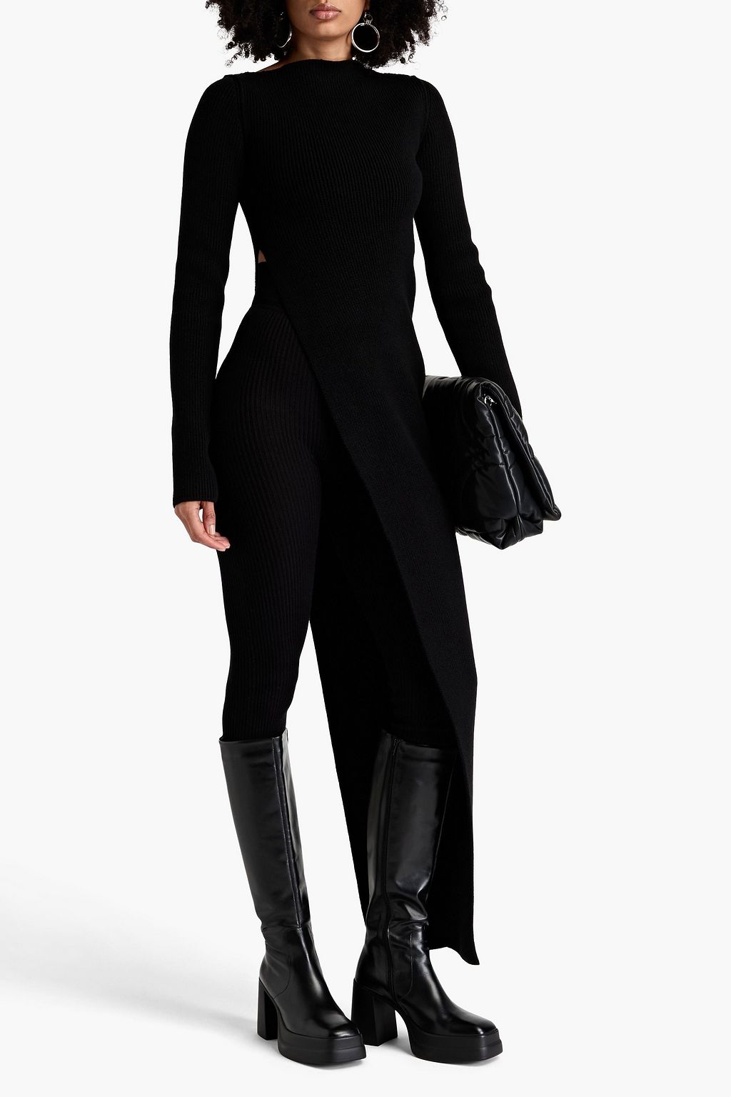 RICK OWENS كنزة رياضية من مزيج الصوف بتصميم مضلّع