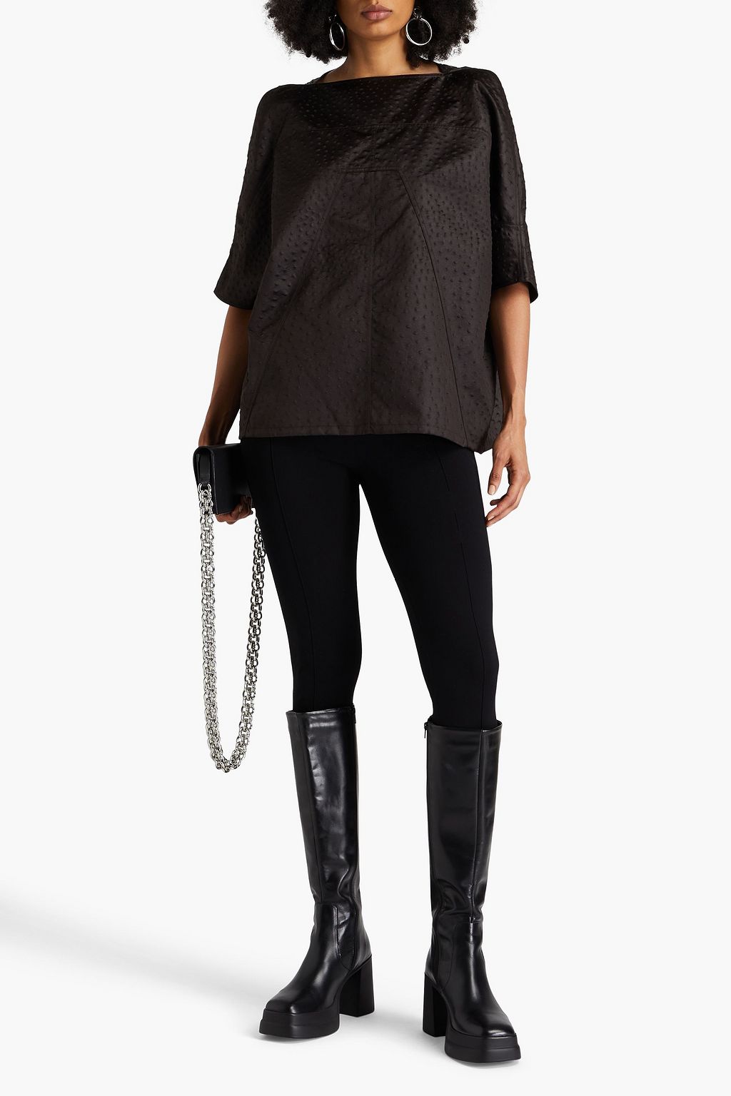 RICK OWENS Embossed taffeta top
