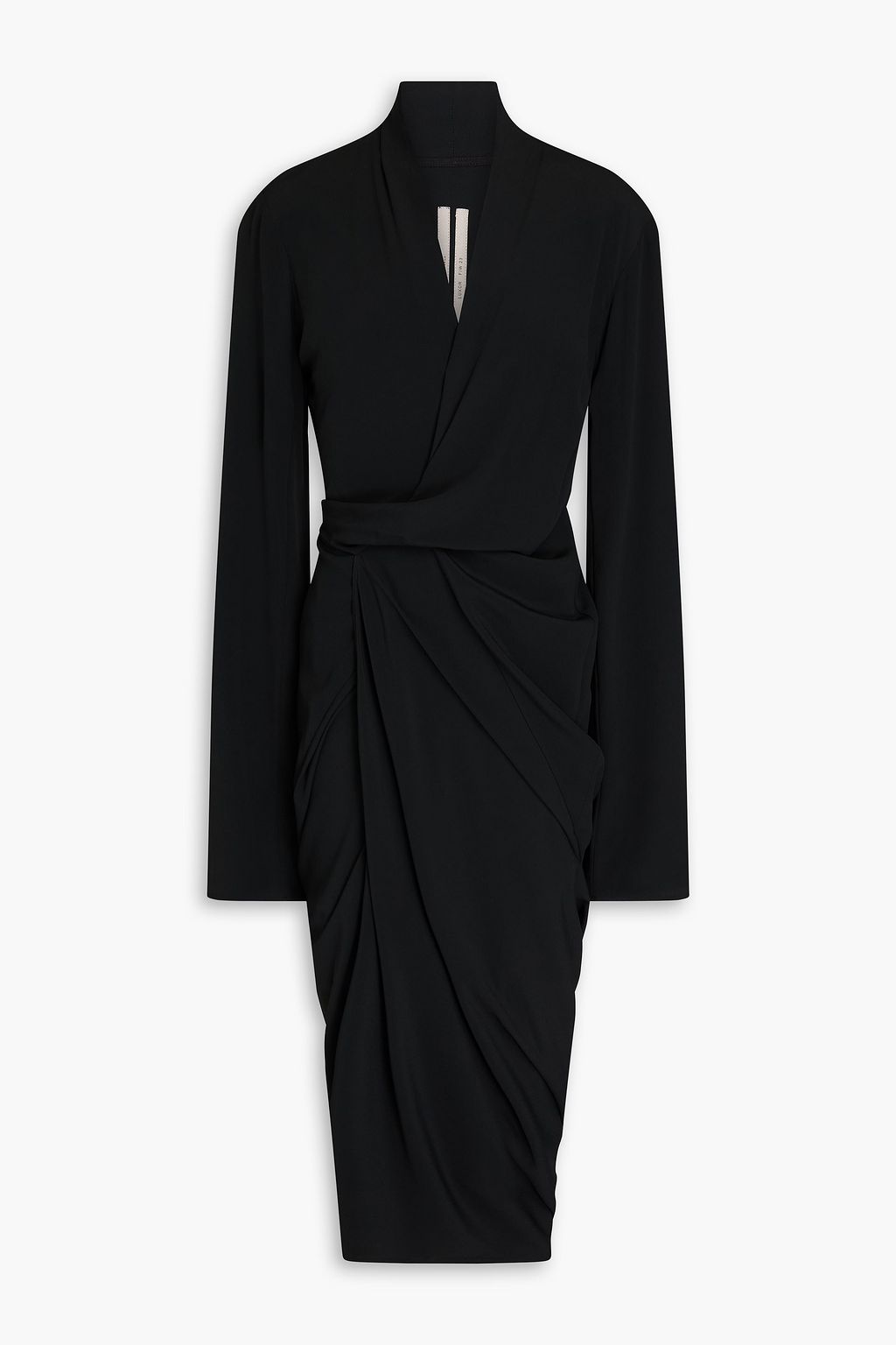 Draped crepe wrap midi dress black IT 38