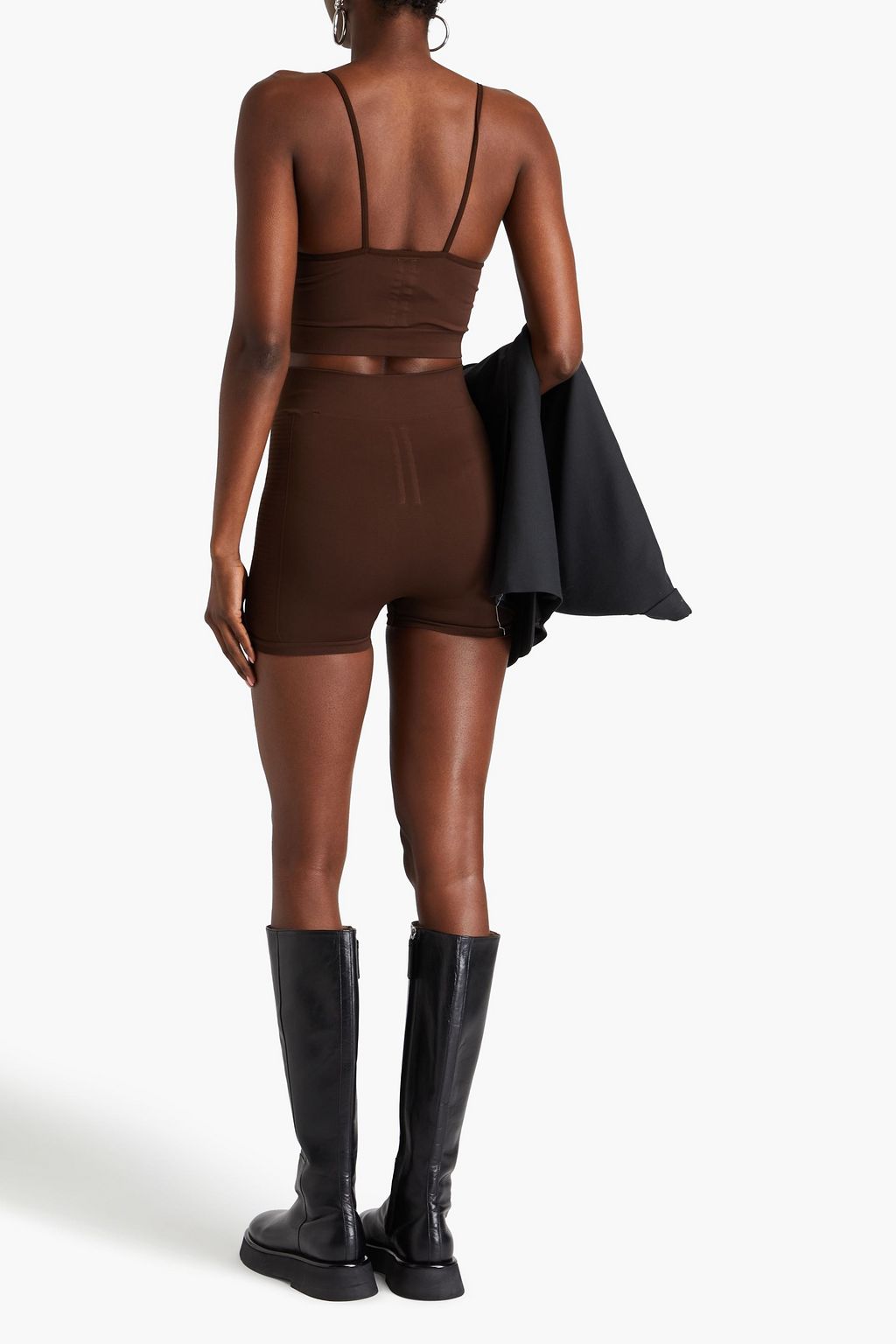 RICK OWENS شورت مصنوع من البيكيه المطاطي