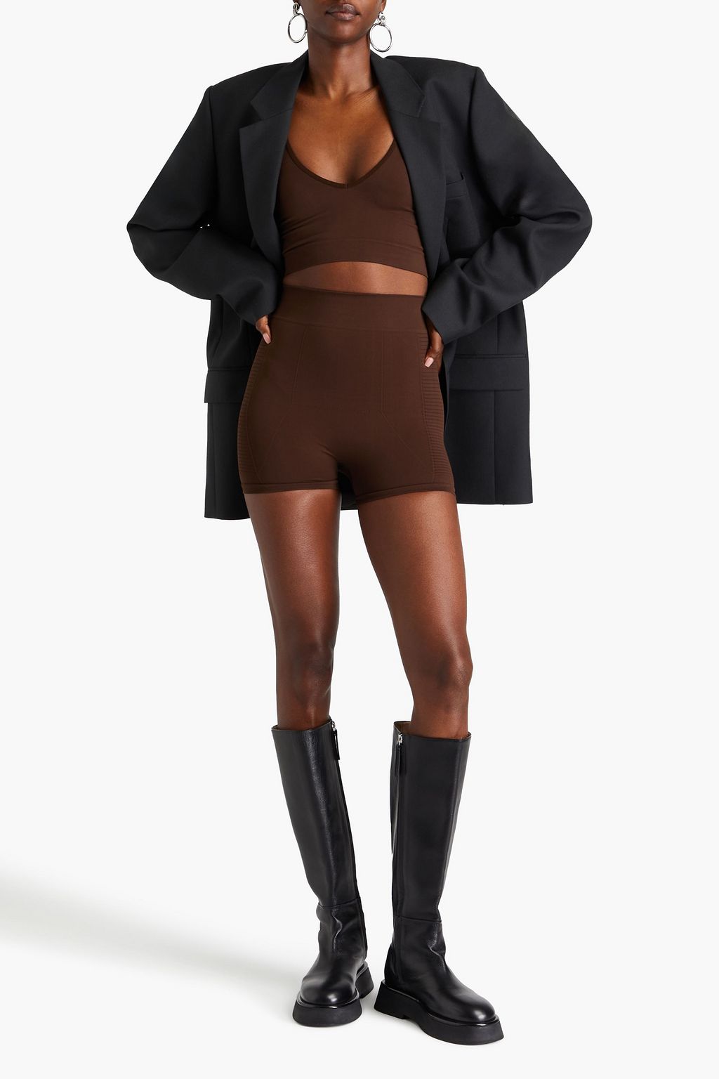 RICK OWENS شورت مصنوع من البيكيه المطاطي