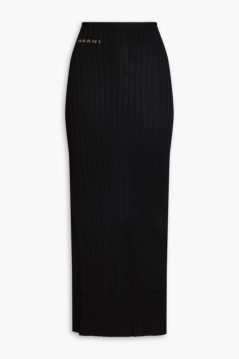 Ribbed-knit maxi skirt