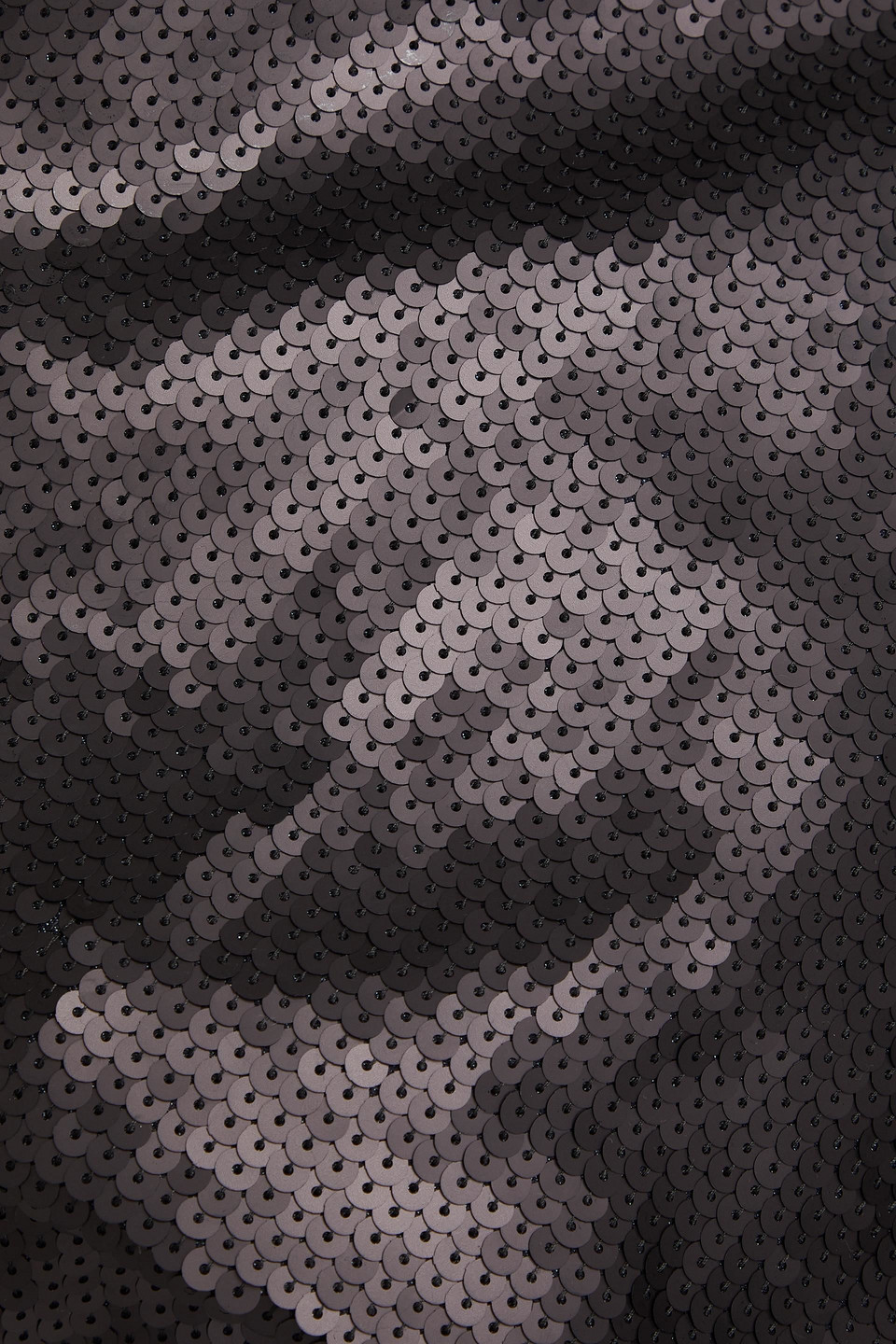 Rick Owens One-sleeve Sequined Denim Top In Charcoal