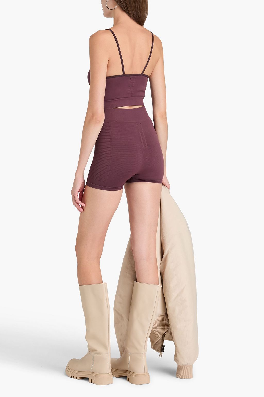 RICK OWENS شورت مصنوع من البيكيه المطاطي