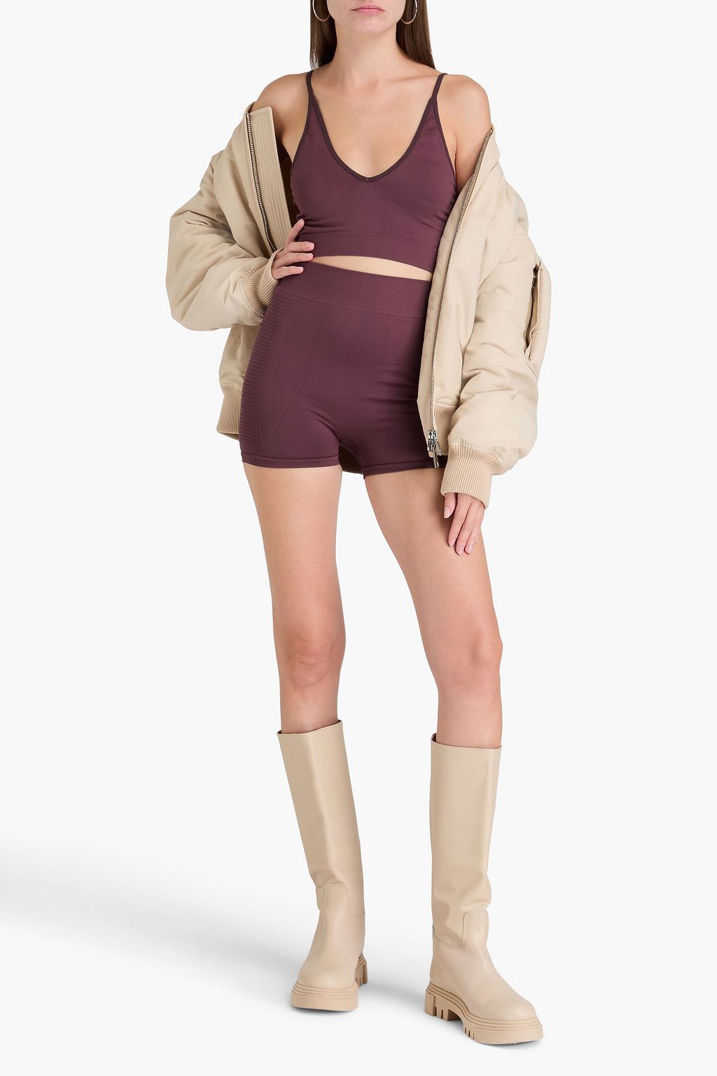RICK OWENS شورت مصنوع من البيكيه المطاطي