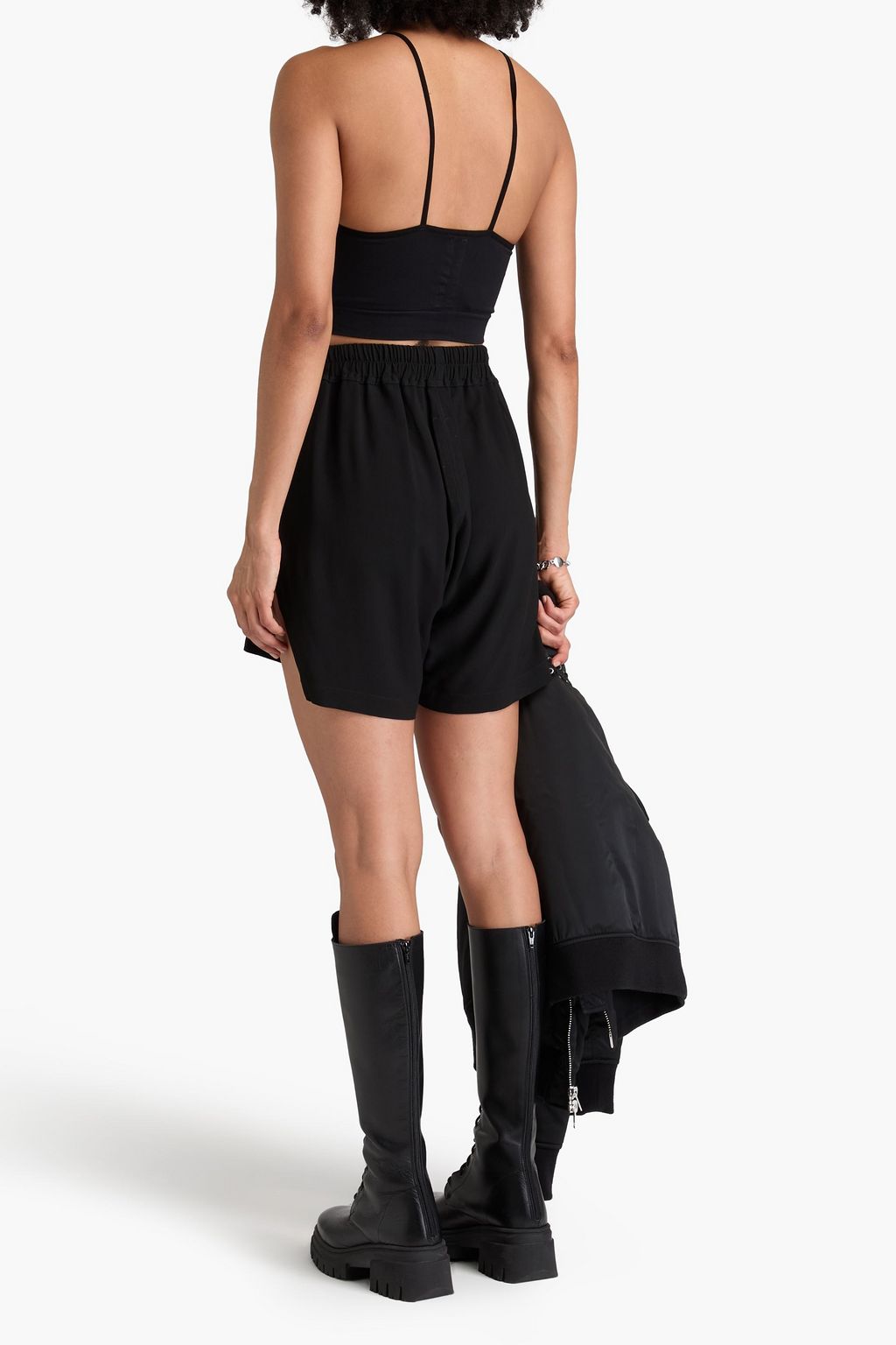 RICK OWENS توب بنمط حمالة صدر من قماش بيكيه